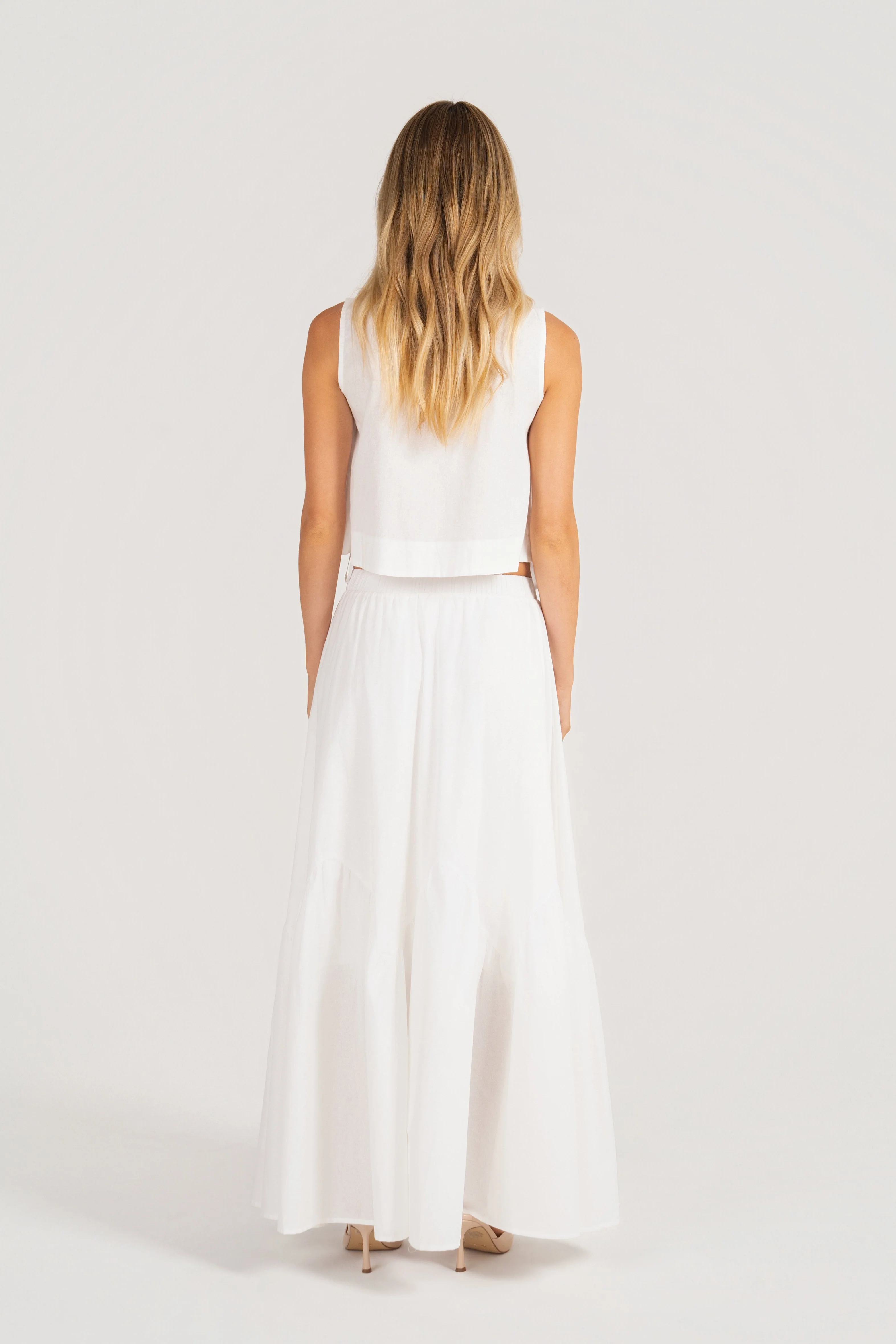 Jayla Two Piece Set - Sleeveless Tie Top & Maxi Skirt - Image 2
