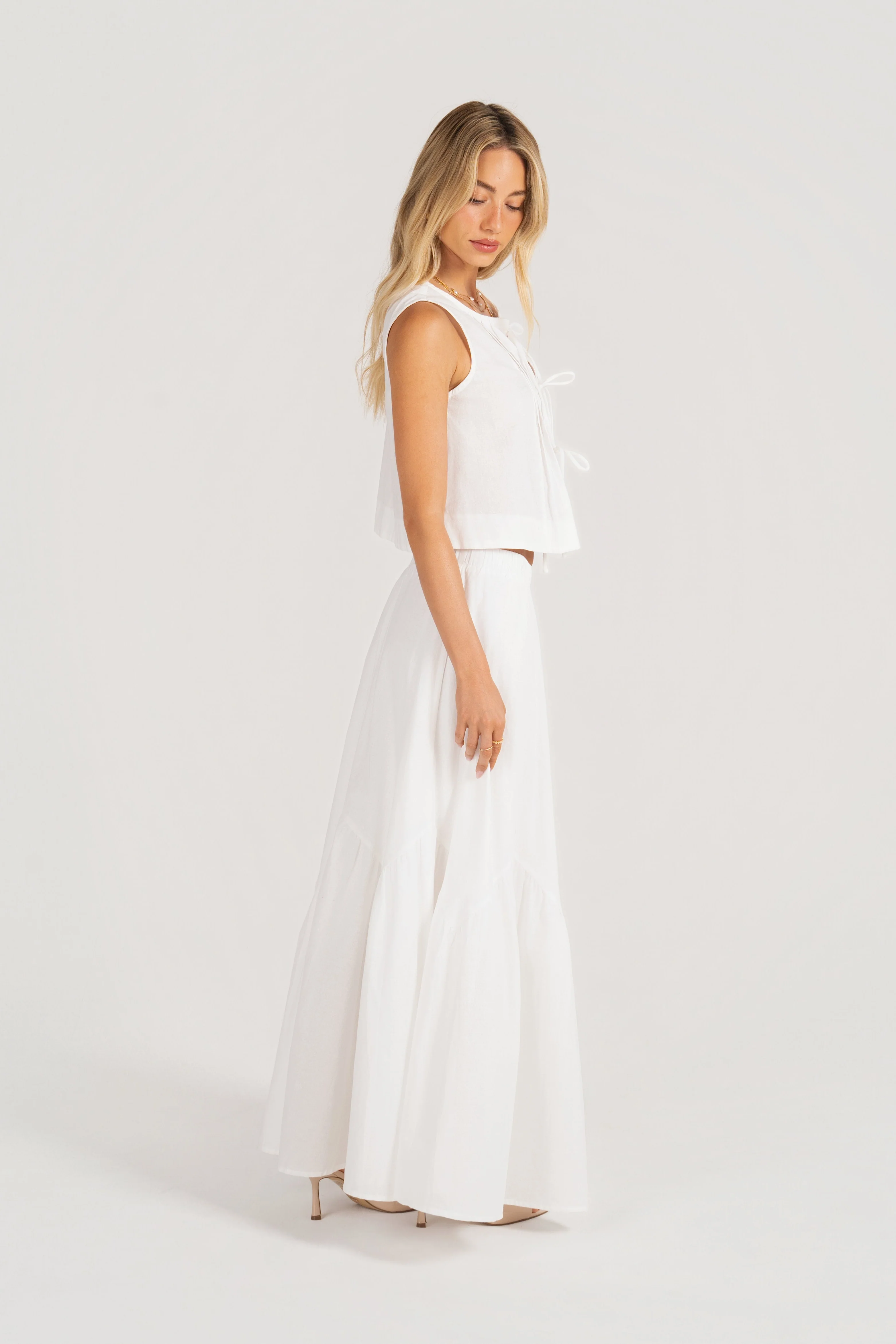 Jayla Two Piece Set - Sleeveless Tie Top & Maxi Skirt - Image 3