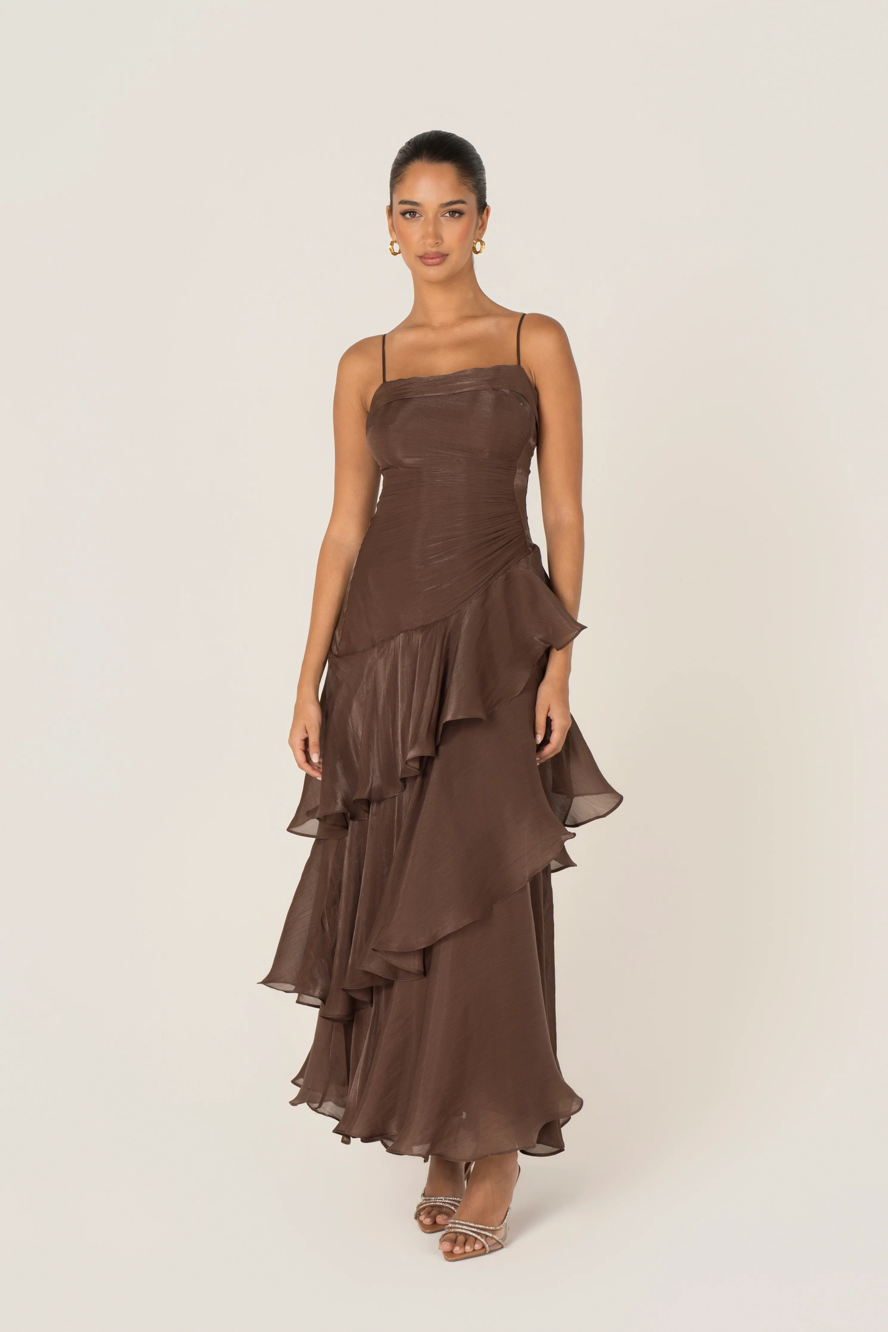 Johanna Shimmering Ruffle Maxi Dress - Image 6