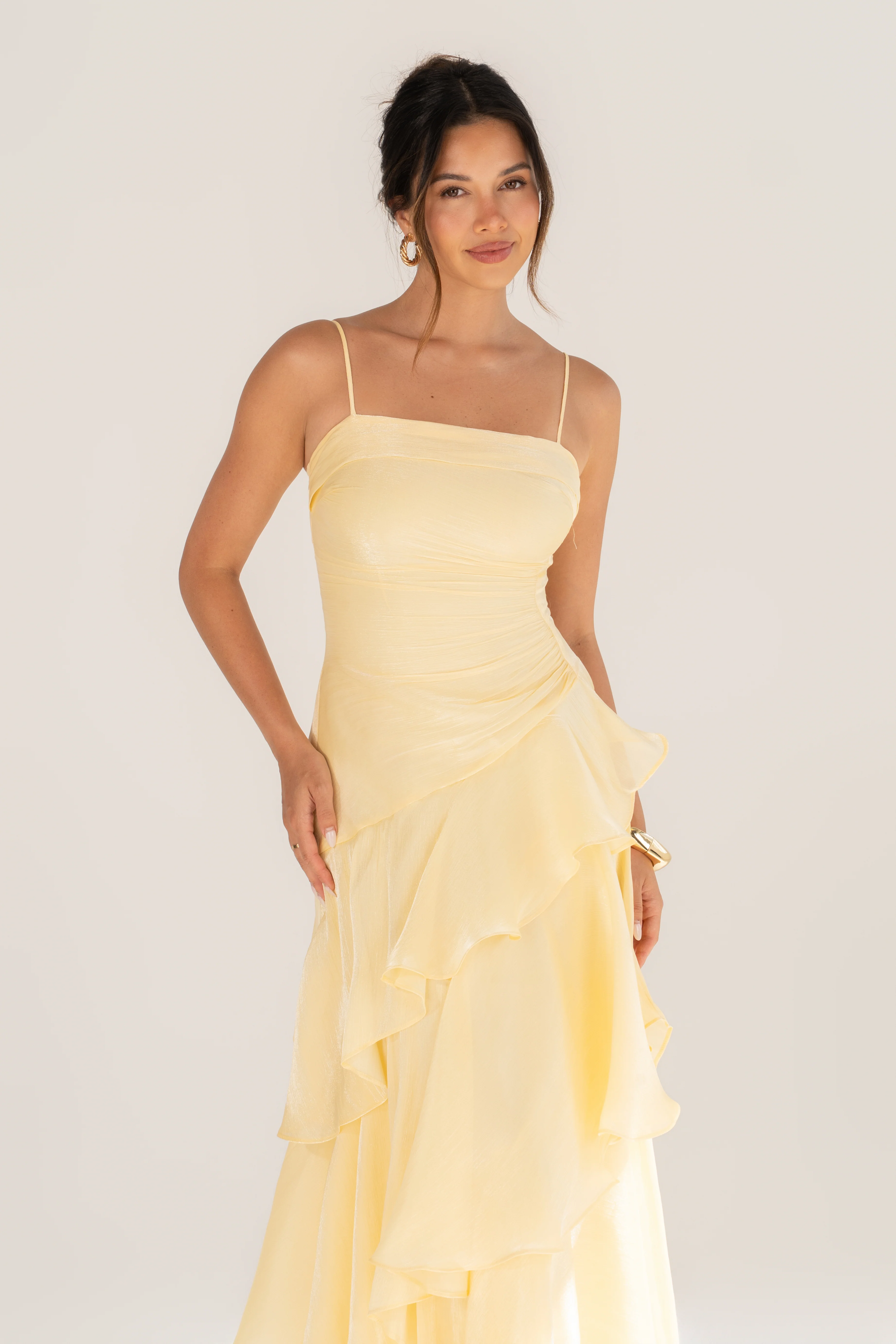 Johanna Shimmering Ruffle Maxi Dress - Image 9