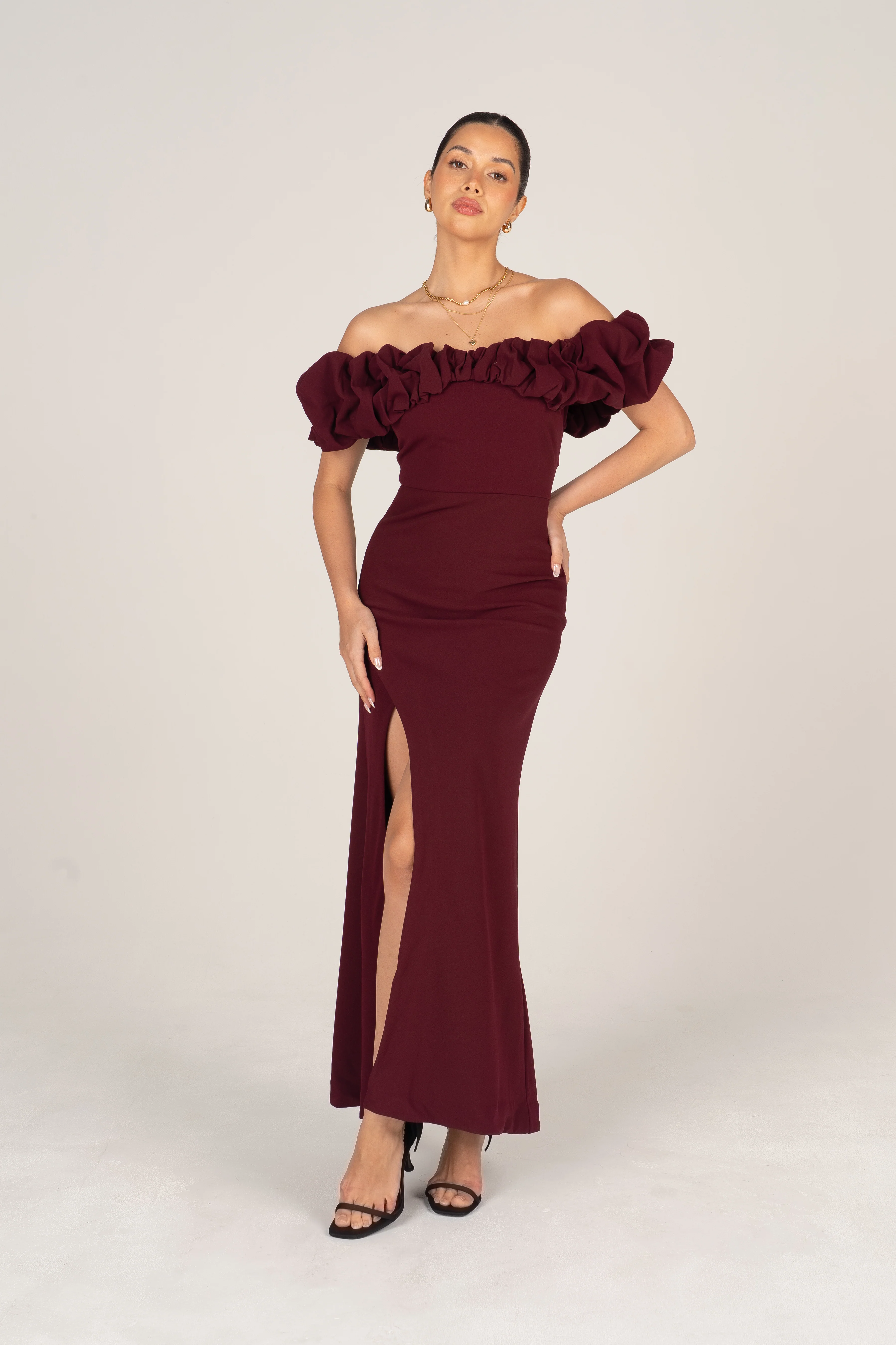 Jordan Off-Shoulder Ruffle Cocktail Dress
