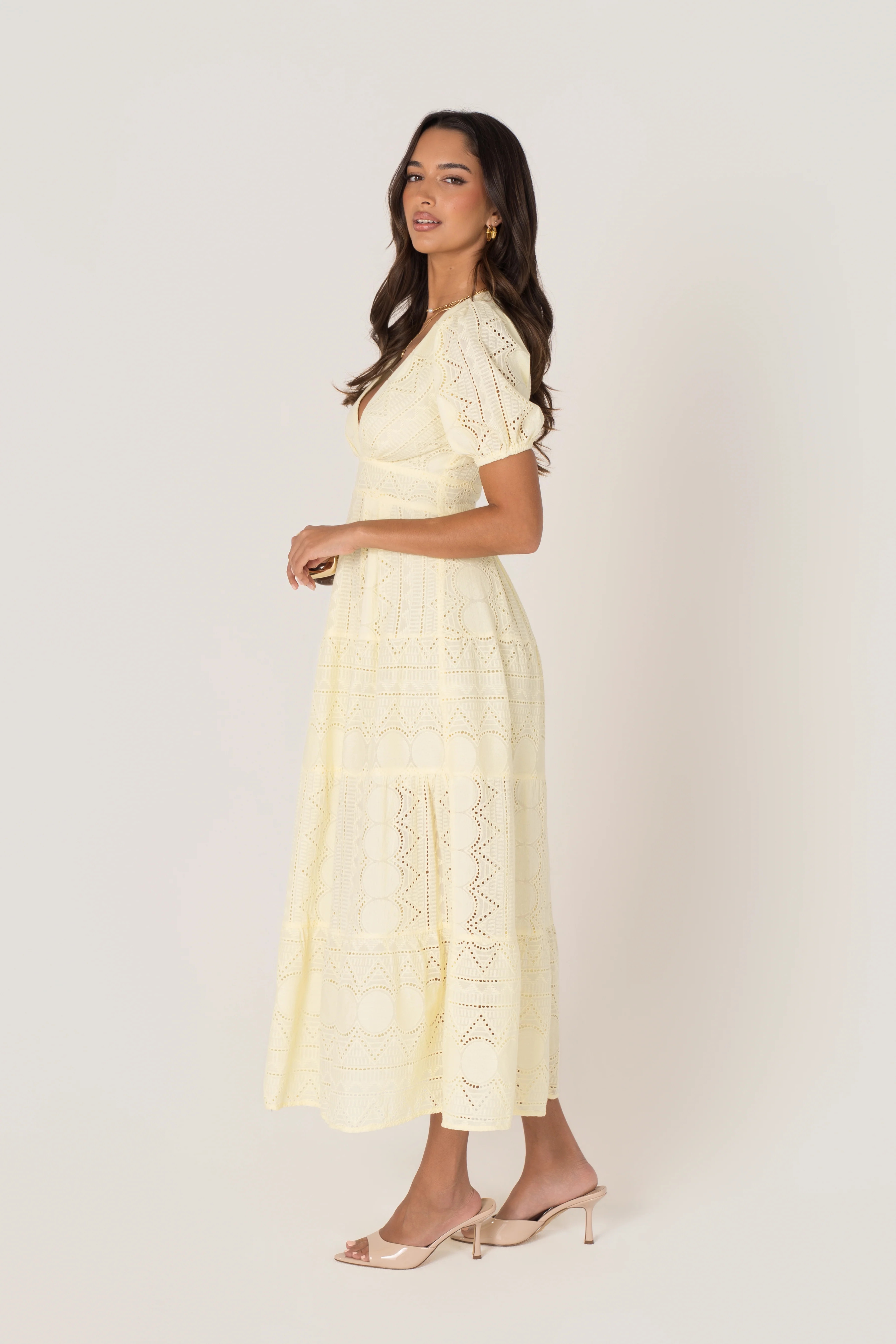 Jude Yellow Puff Sleeve Maxi Dress - Image 2