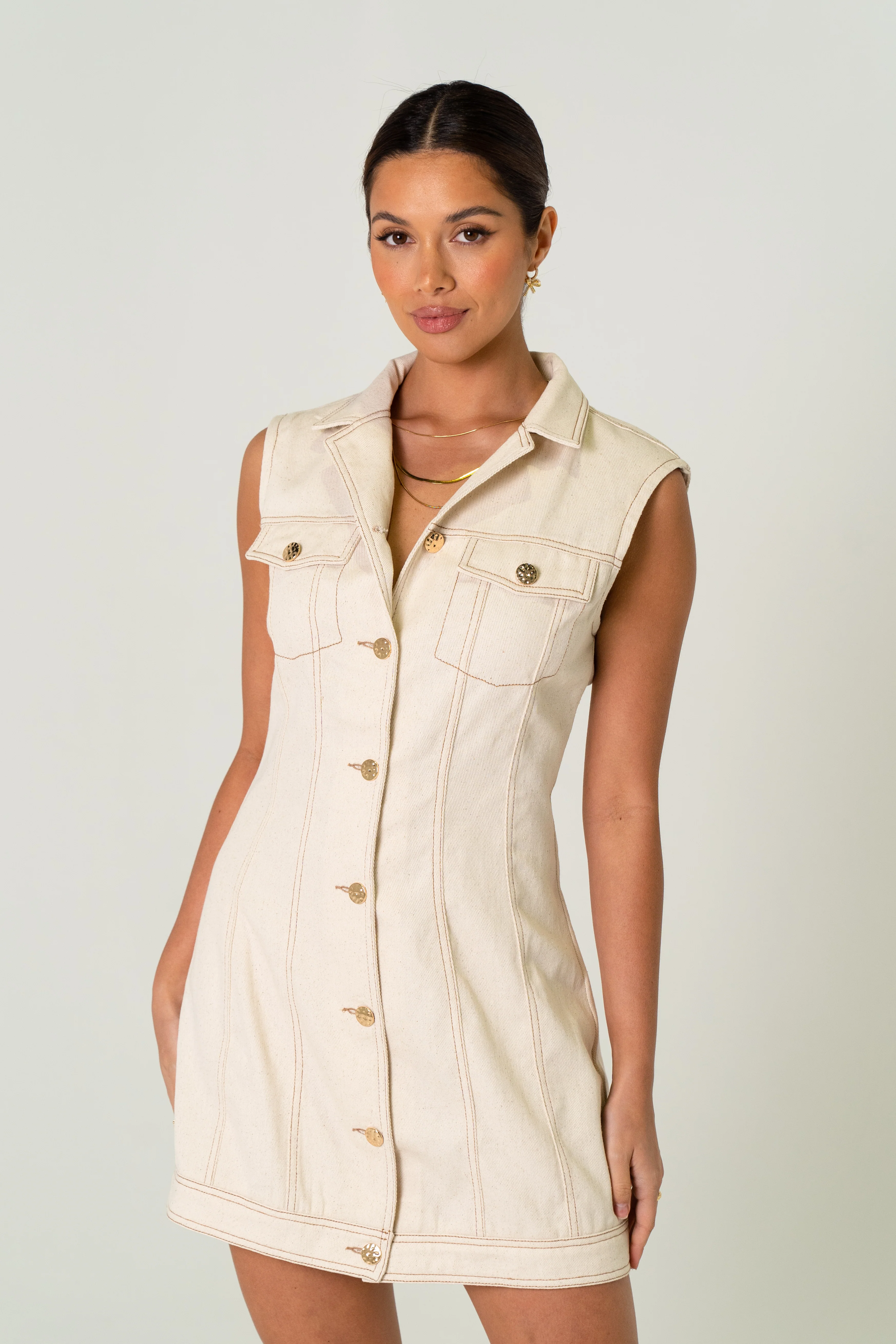 Katherine Mini Cotton Shirt Dress