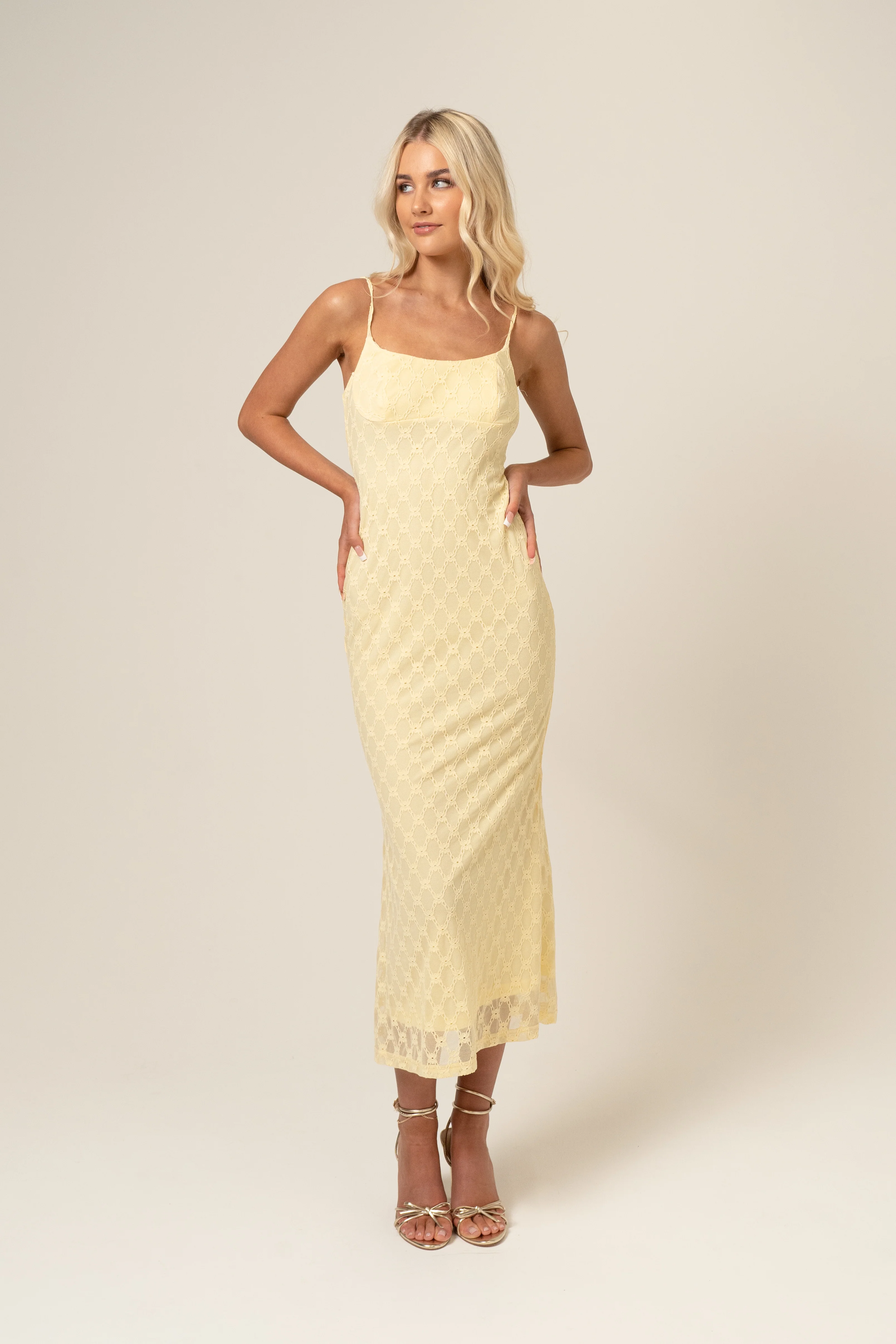 Kiera Classic Yellow Midi Dress