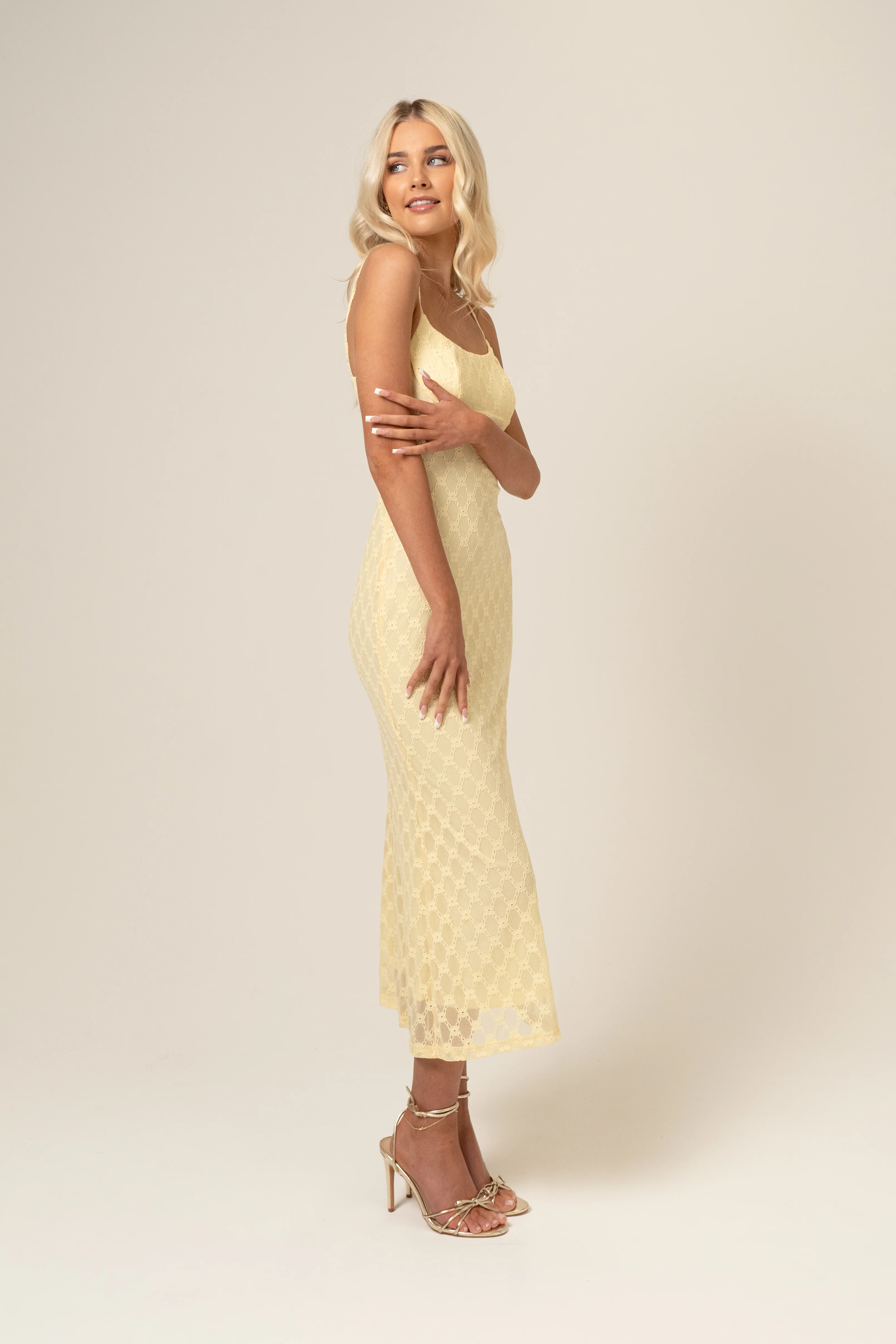 Kiera Classic Yellow Midi Dress - Image 2