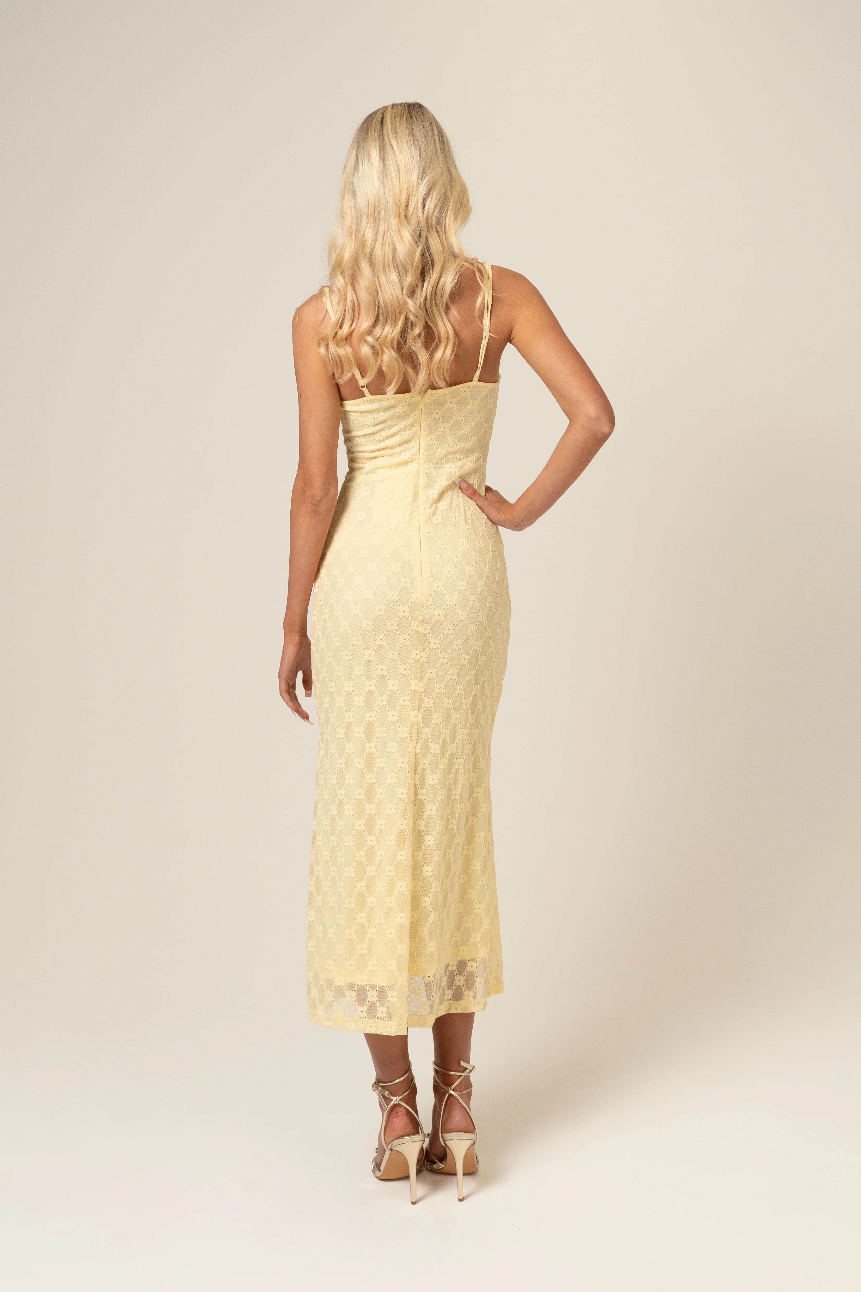 Kiera Classic Yellow Midi Dress - Image 3