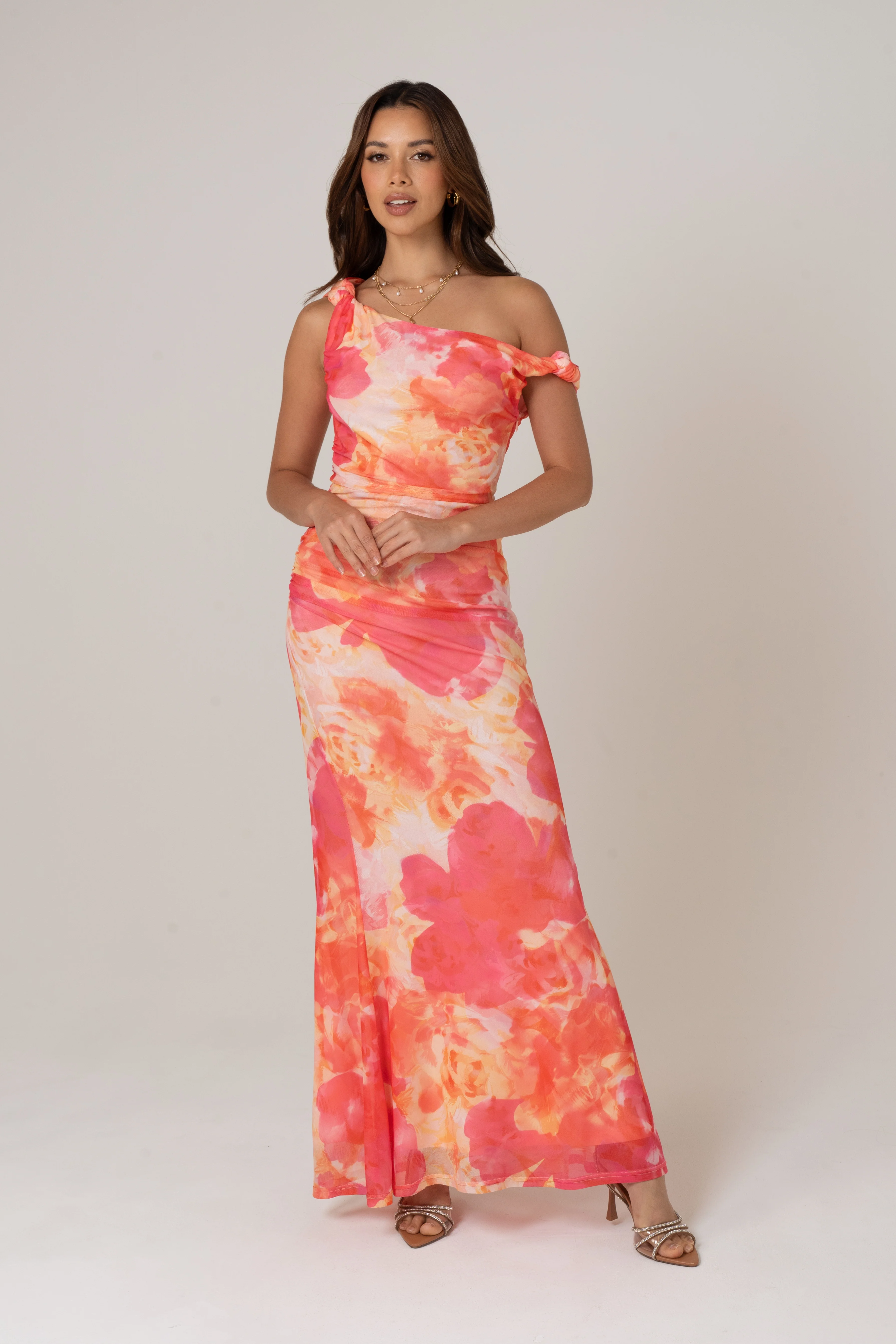 Lani Drop Shoulder Pink Maxi Dress - Image 2