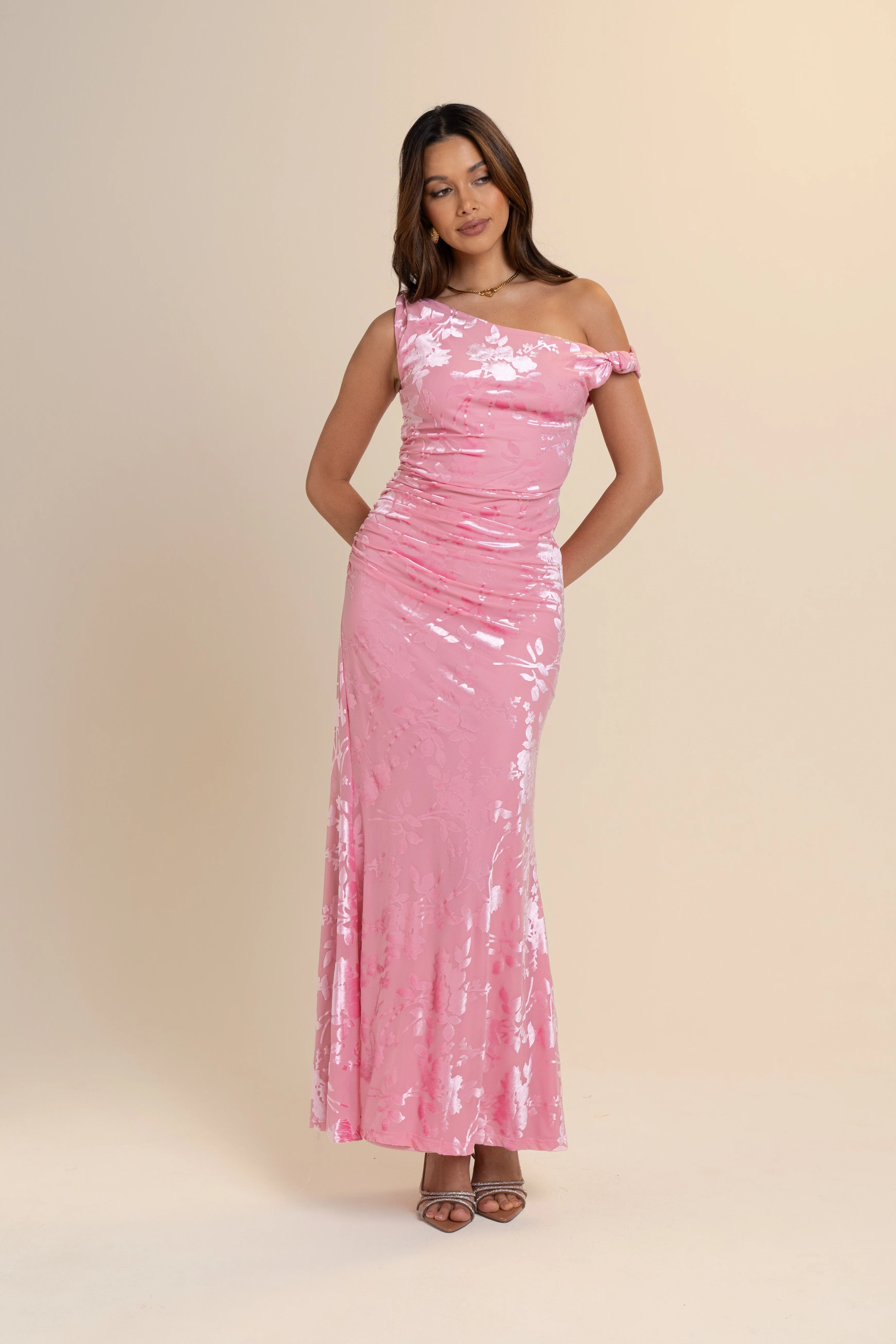 Lani Drop Shoulder Pink Maxi Dress - Image 6
