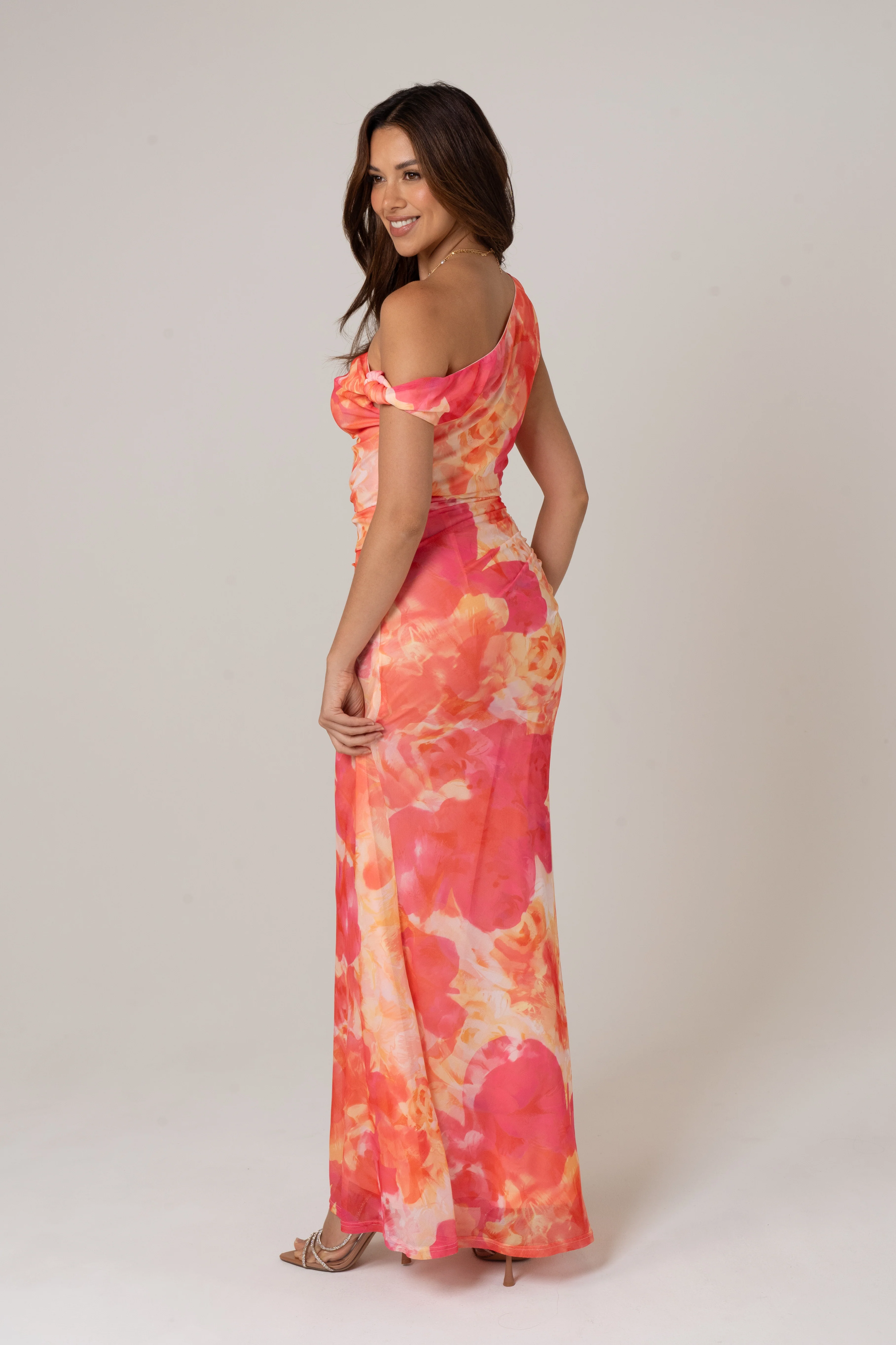 Lani Drop Shoulder Pink Maxi Dress - Image 9