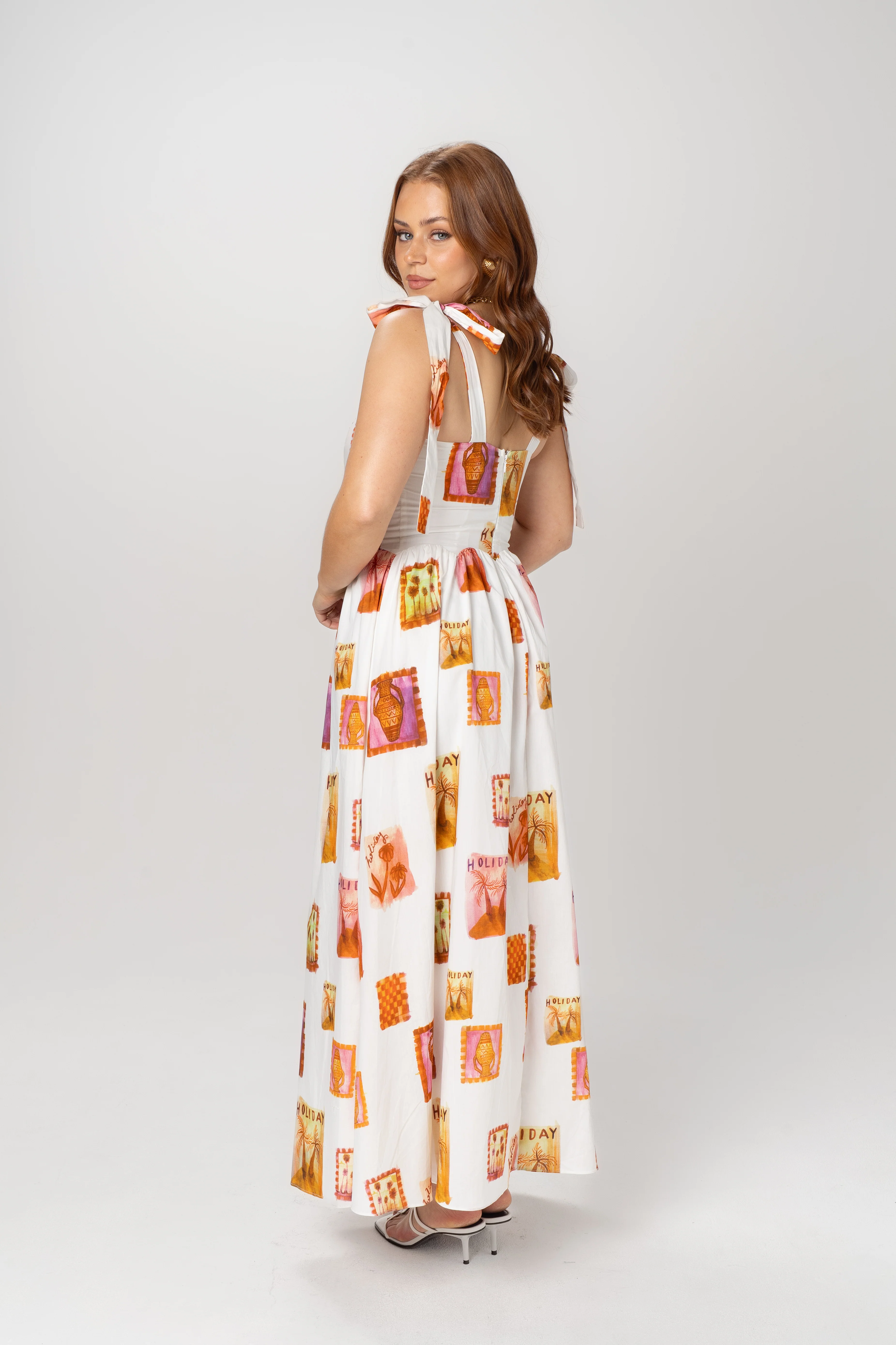 Laurie Holiday Print Midi Dress - Image 3