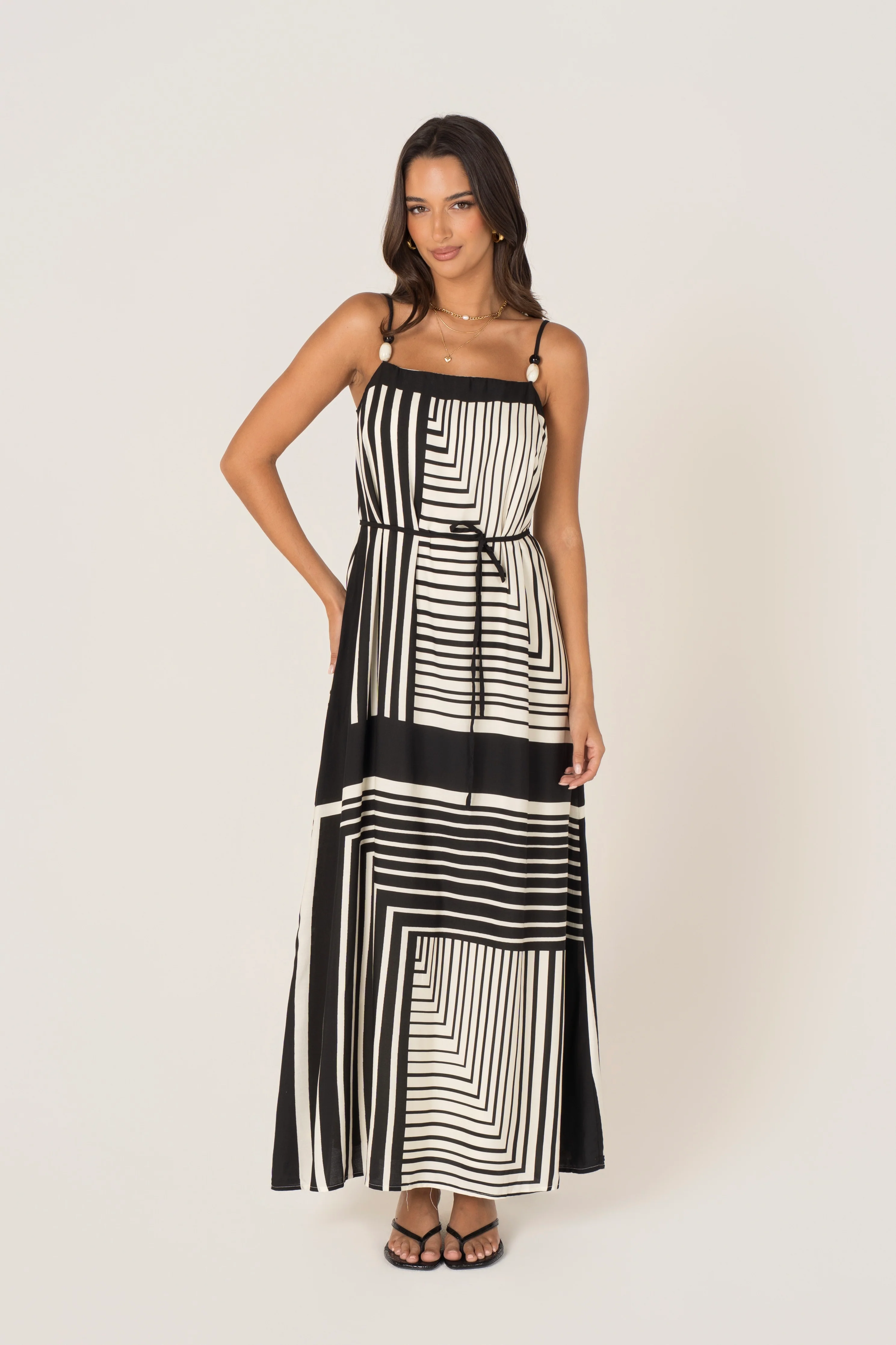 Layana Black & White Geometric Maxi