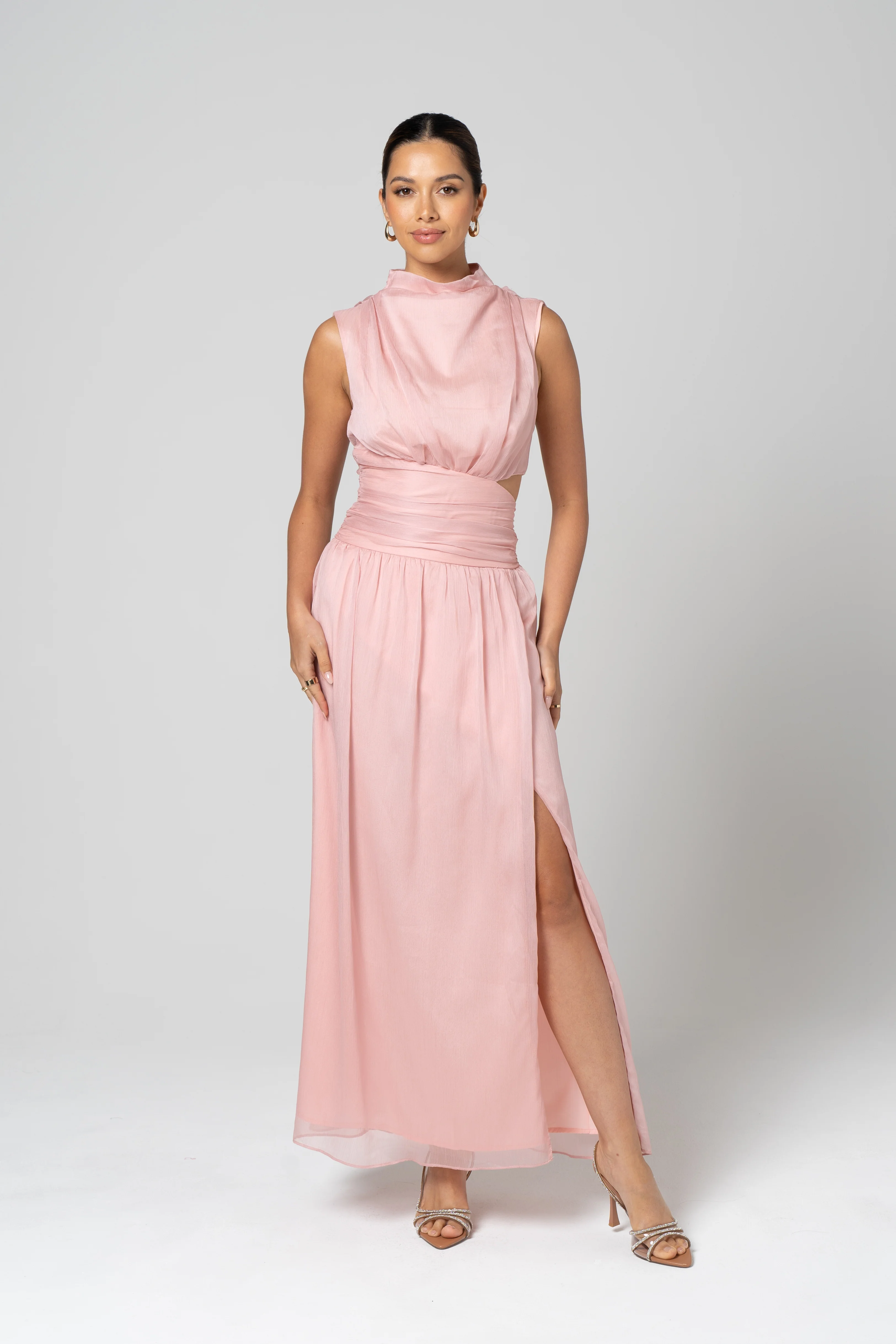Leah High Neck Midi Dress - Image 10