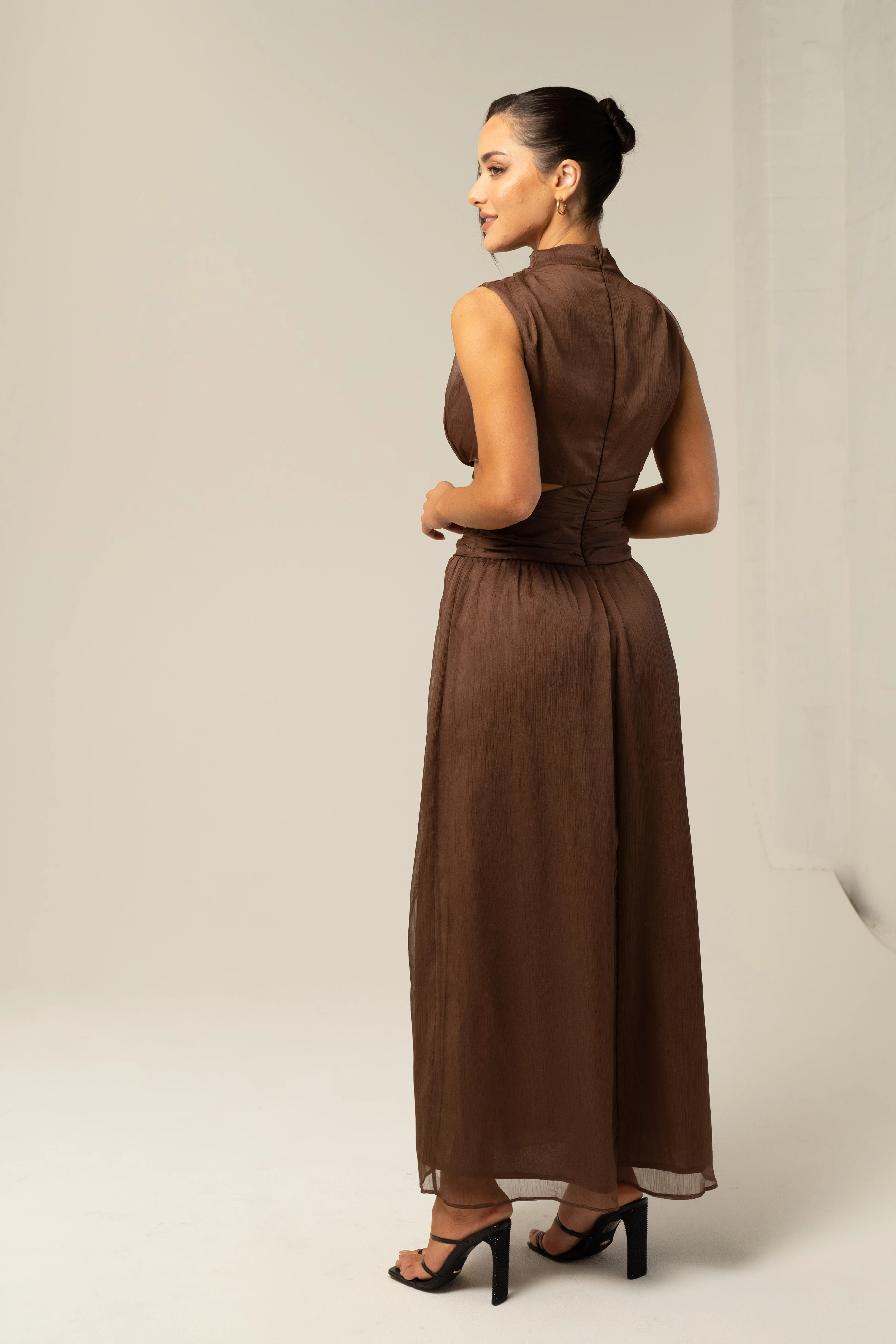 Leah High Neck Midi Dress - Image 14