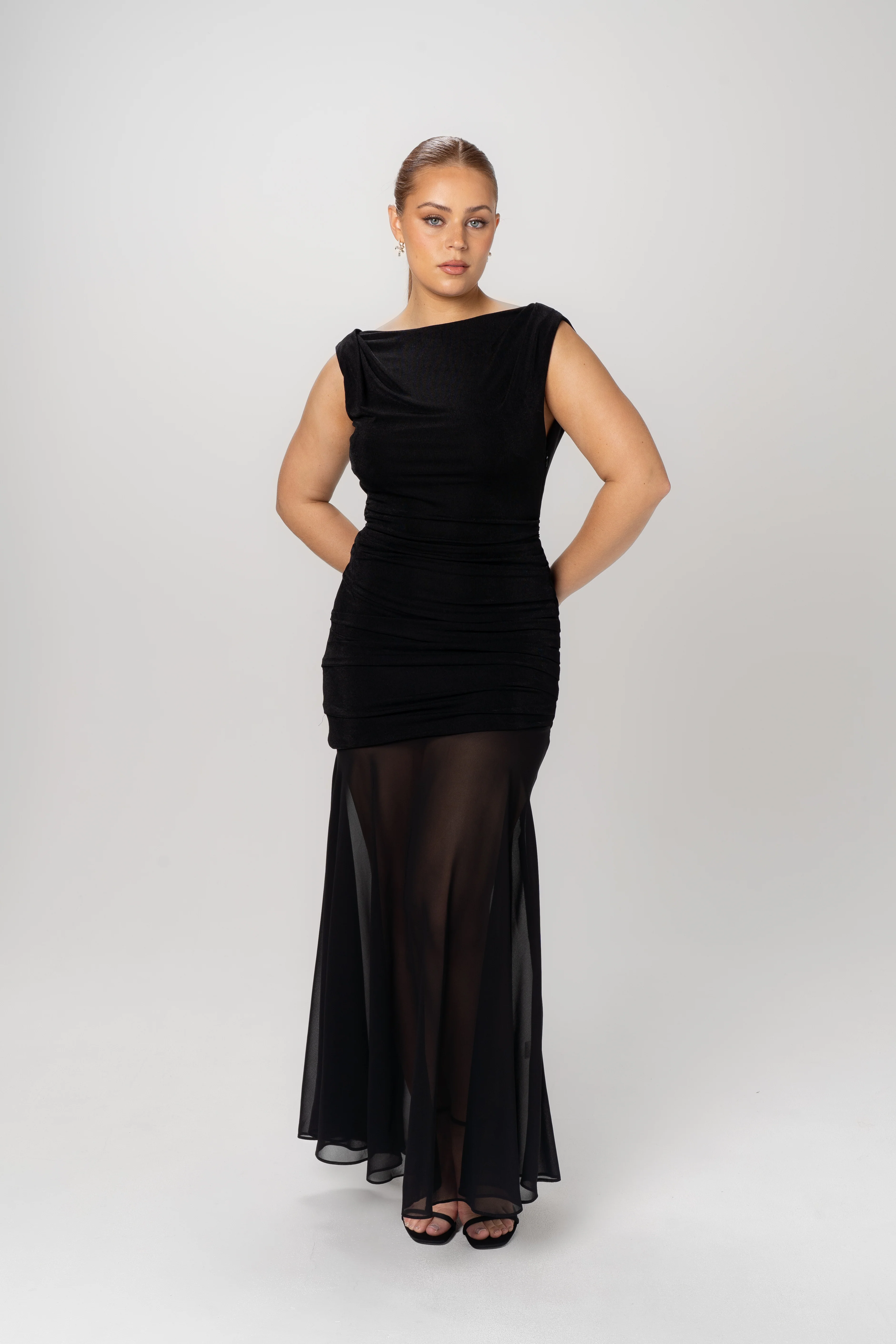 Leighton Cowl-Back Cocktail Dress