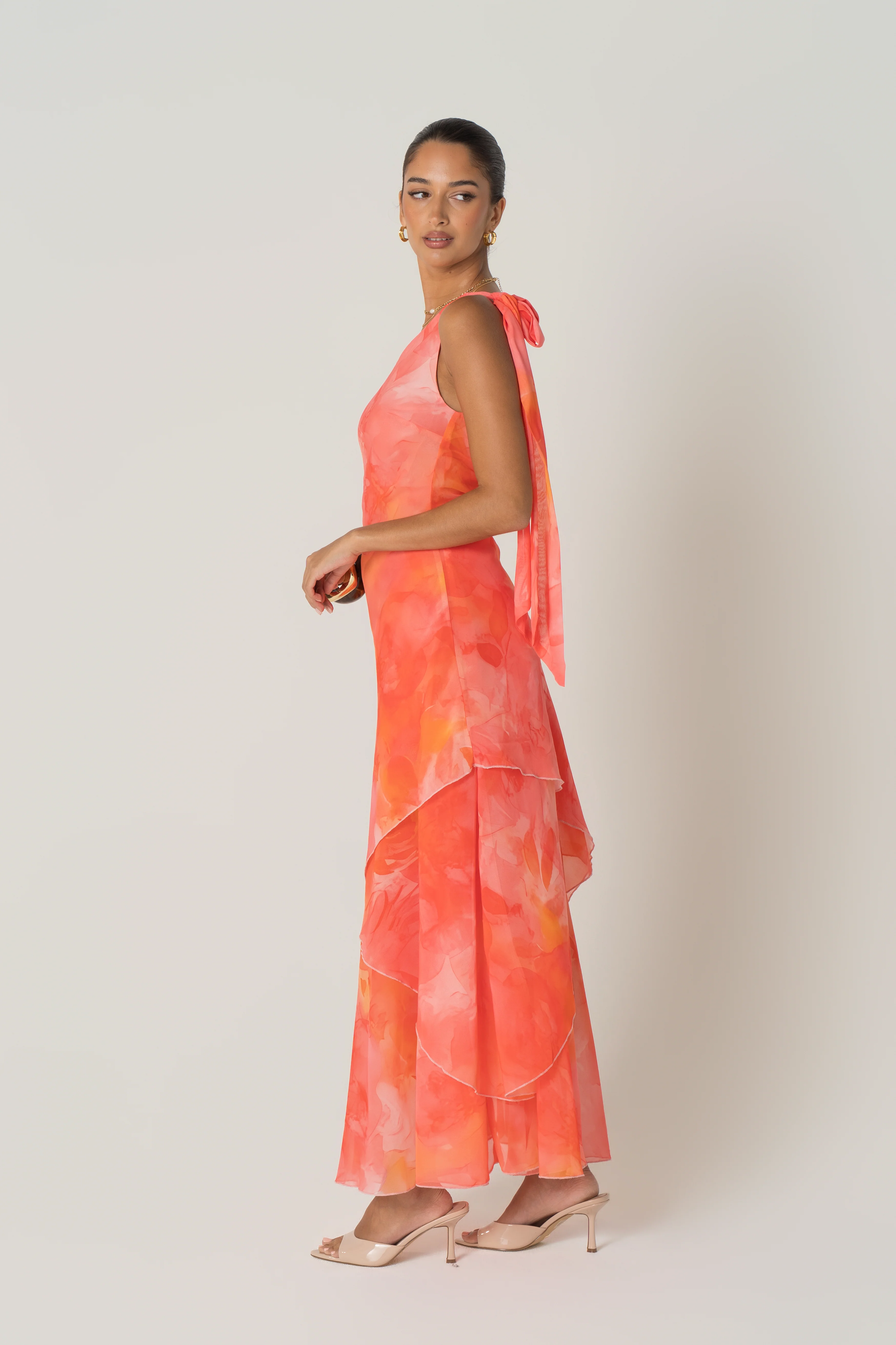 Liora One-Shoulder Layered Maxi Dress - Image 2