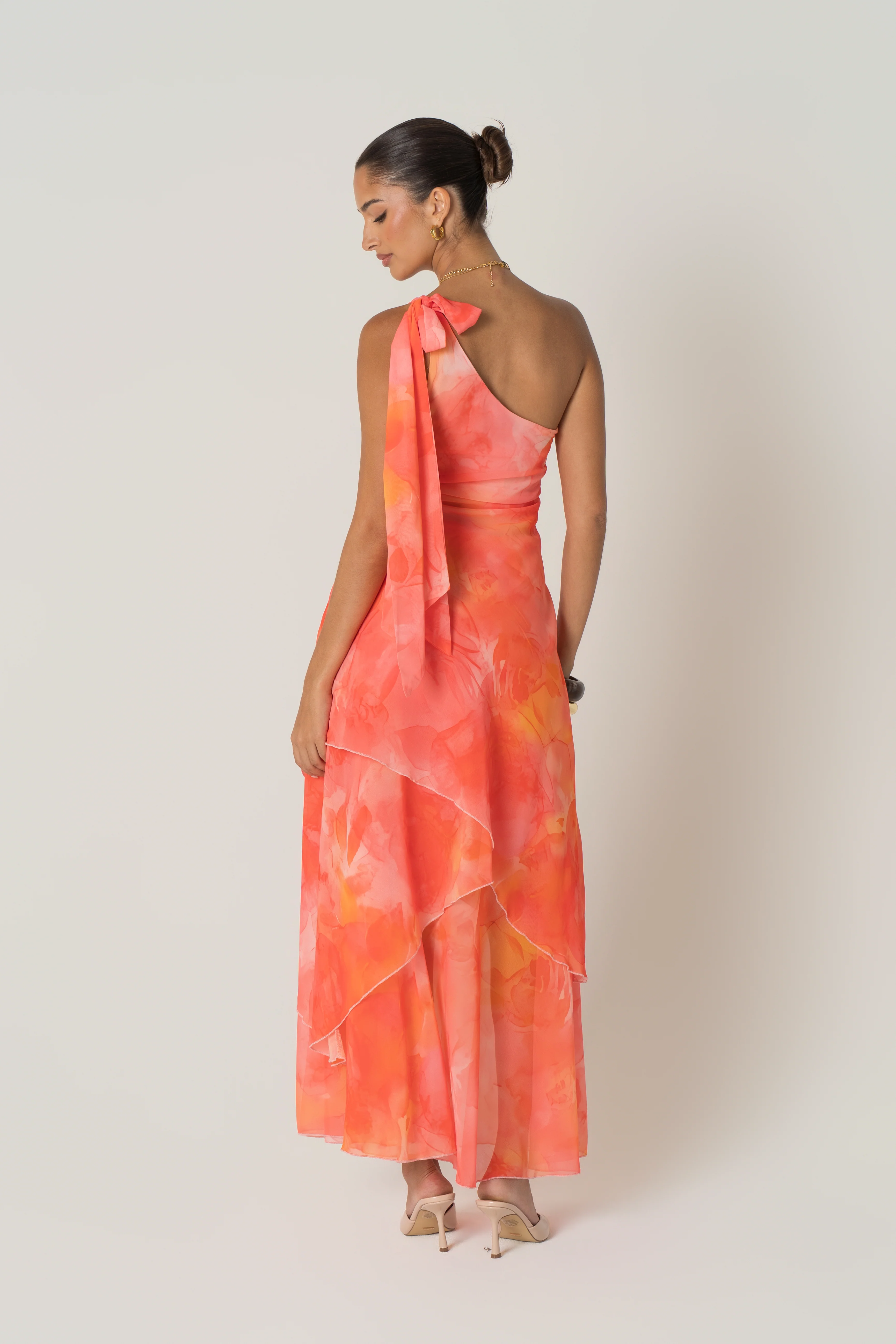 Liora One-Shoulder Layered Maxi Dress - Image 3