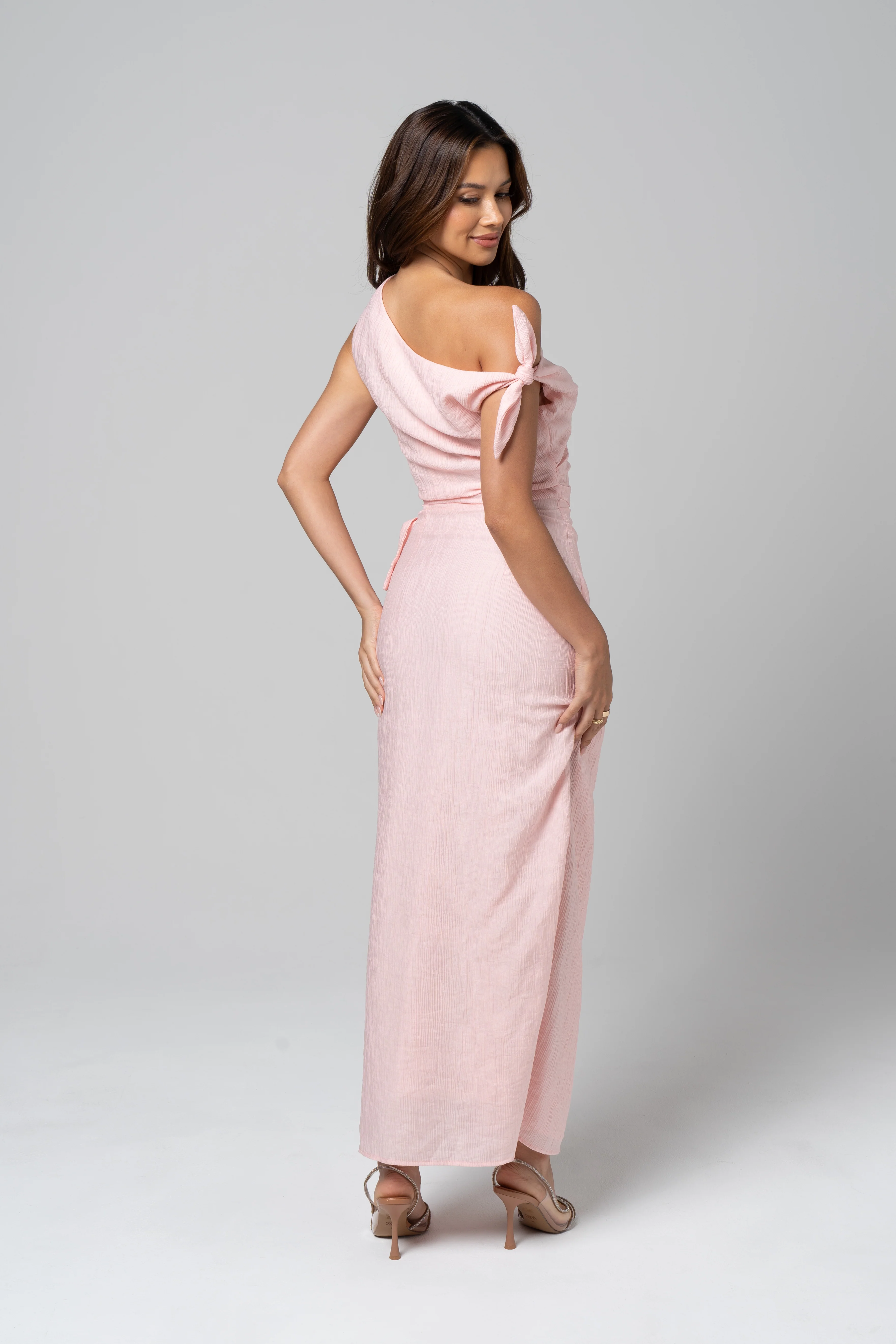 Lola Soft Pink Drop Shoulder Maxi Dress - Image 3