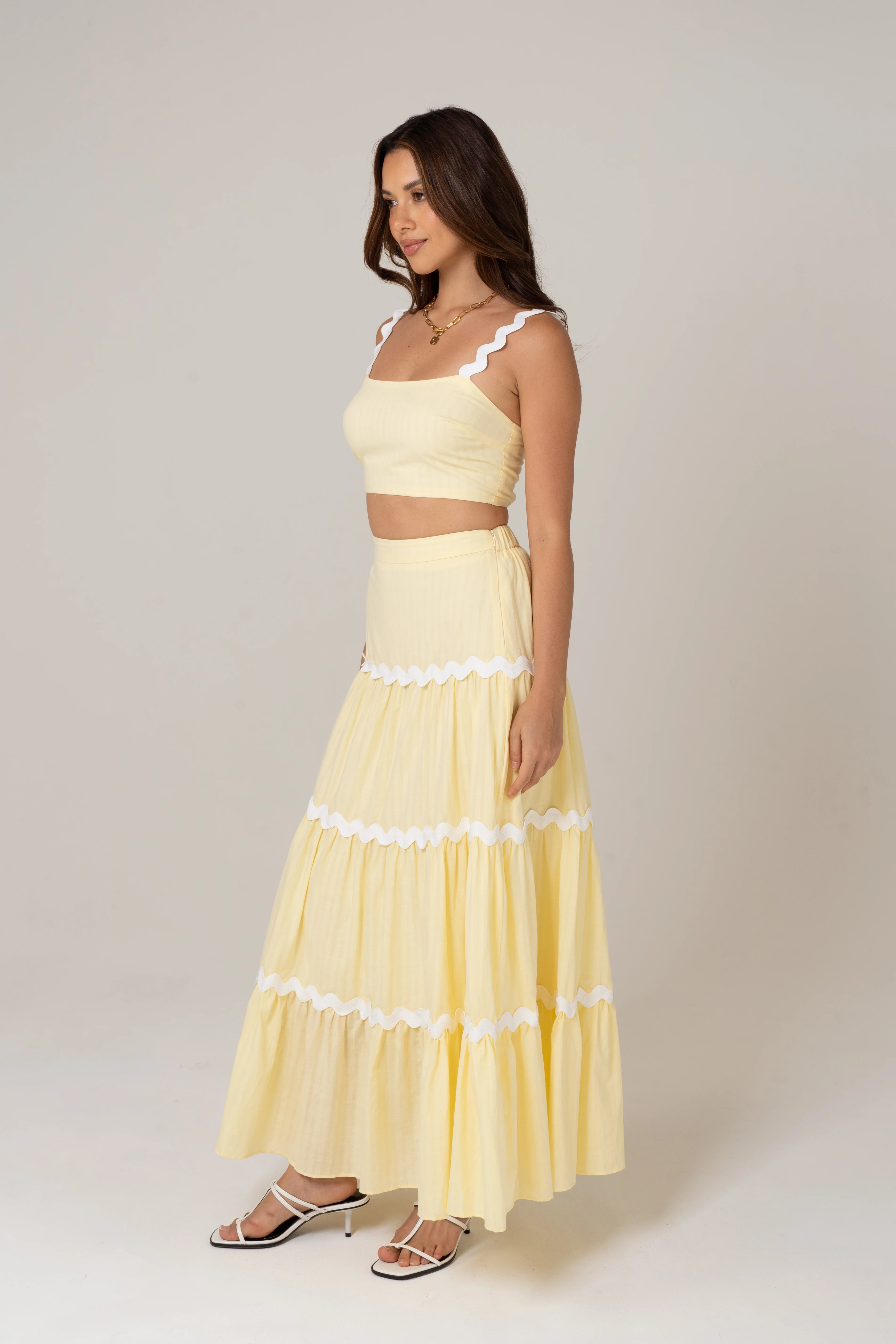 Lottie Two Piece Set with Scallop Detailing - Top & Skirt Set - Image 3