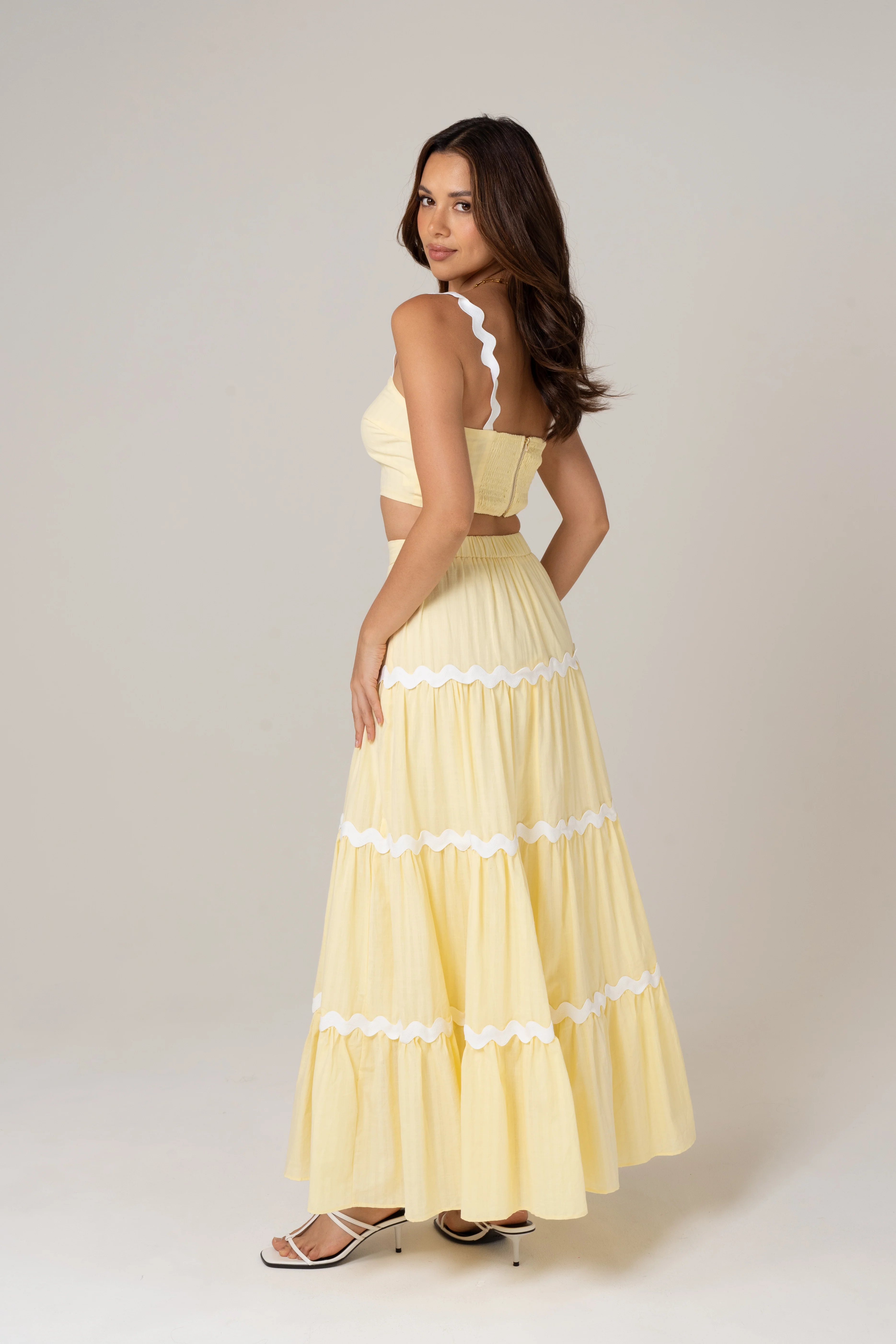 Lottie Two Piece Set with Scallop Detailing - Top & Skirt Set - Image 4