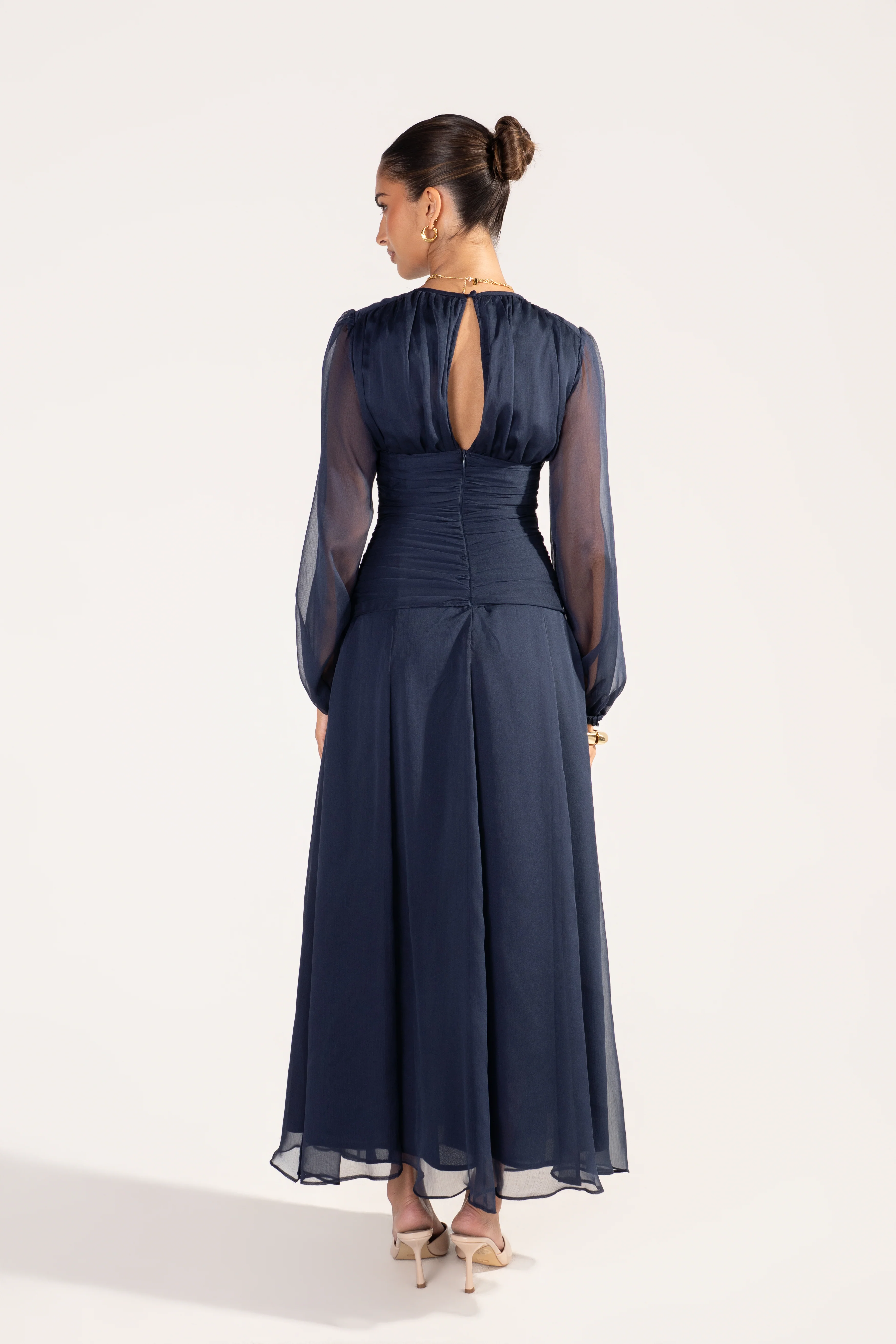 Lunara Long Sheer Sleeve Maxi Dress - Image 4
