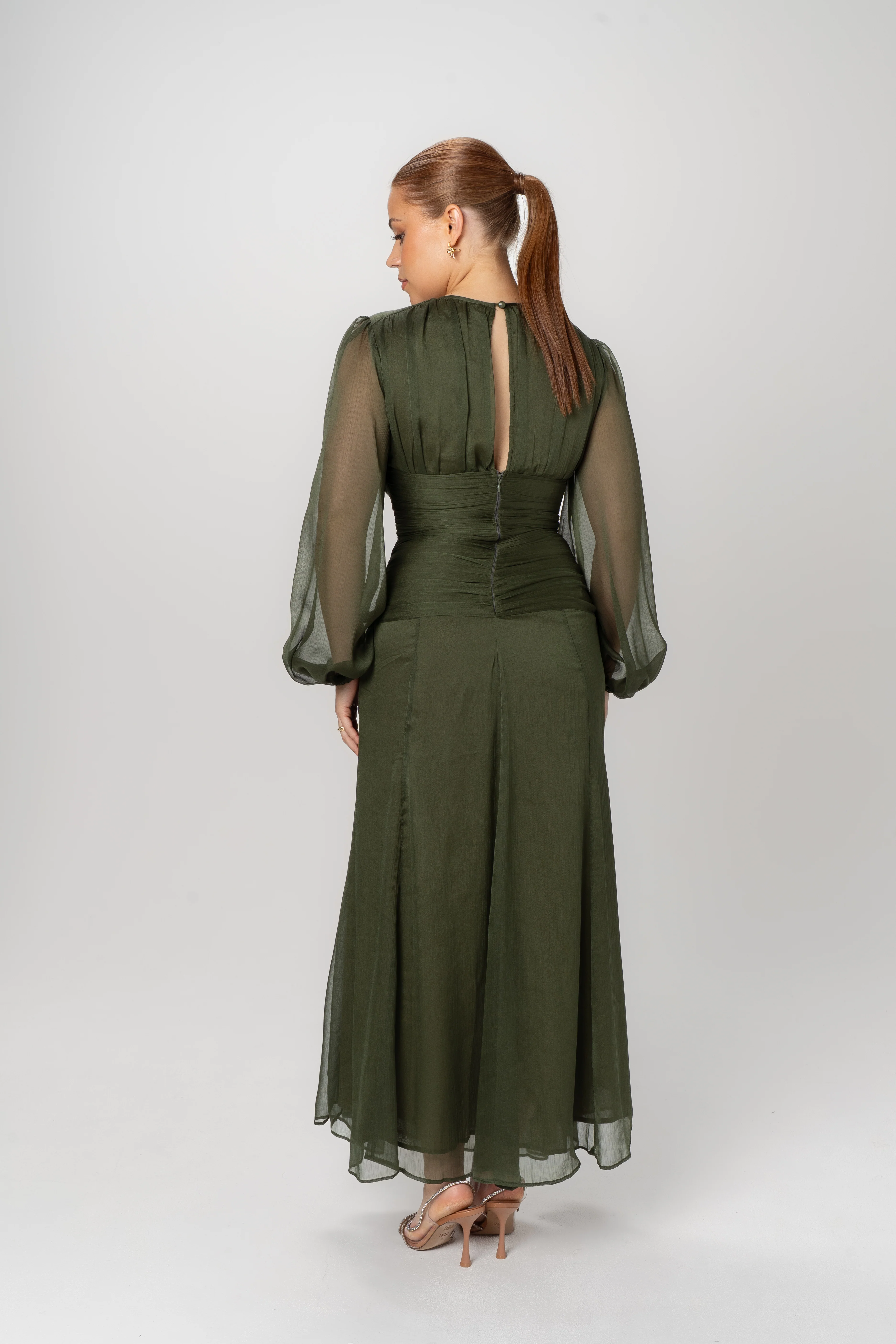 Lunara Long Sheer Sleeve Maxi Dress - Image 8