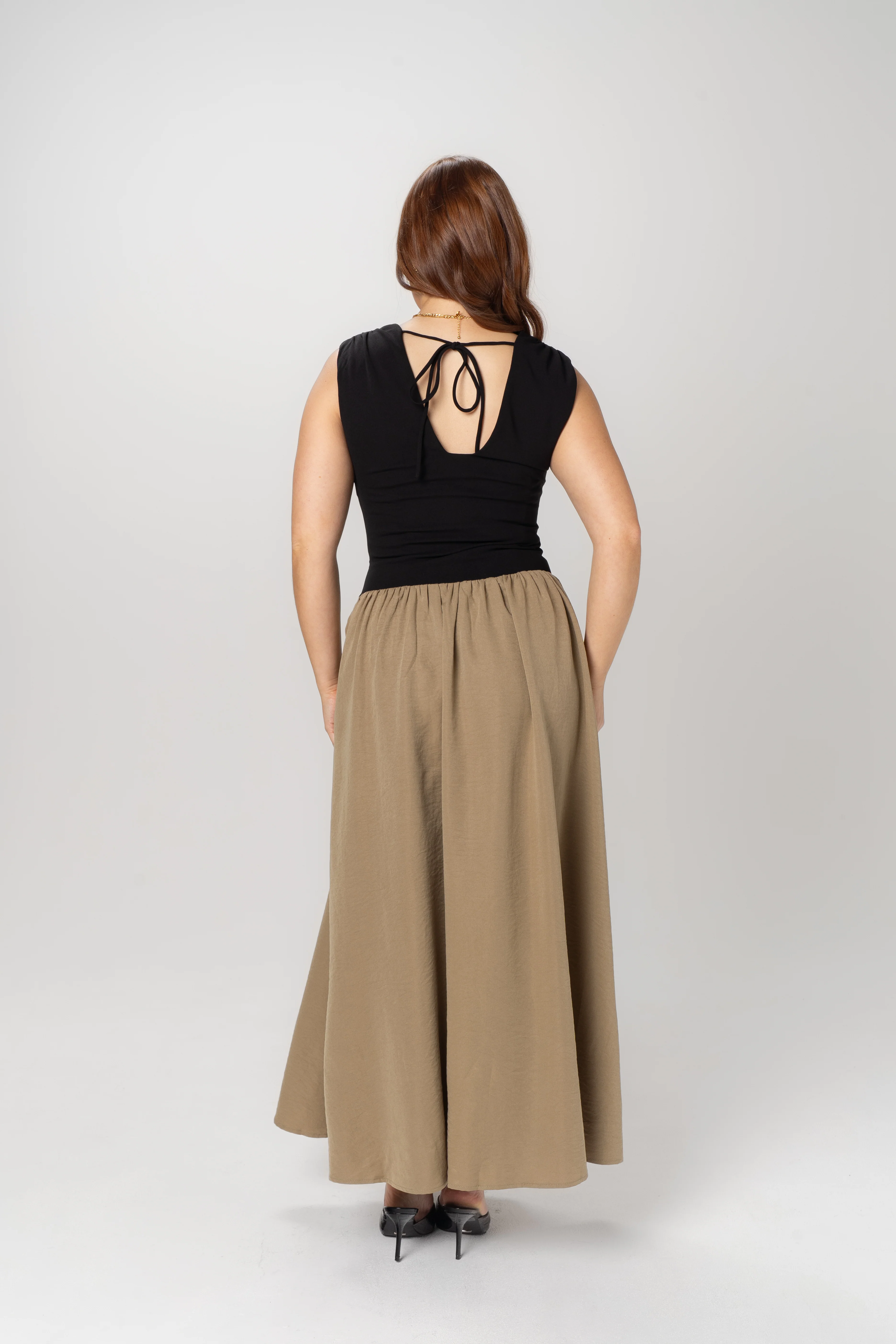 Maeve Black & Olive Midi Dress - Image 2