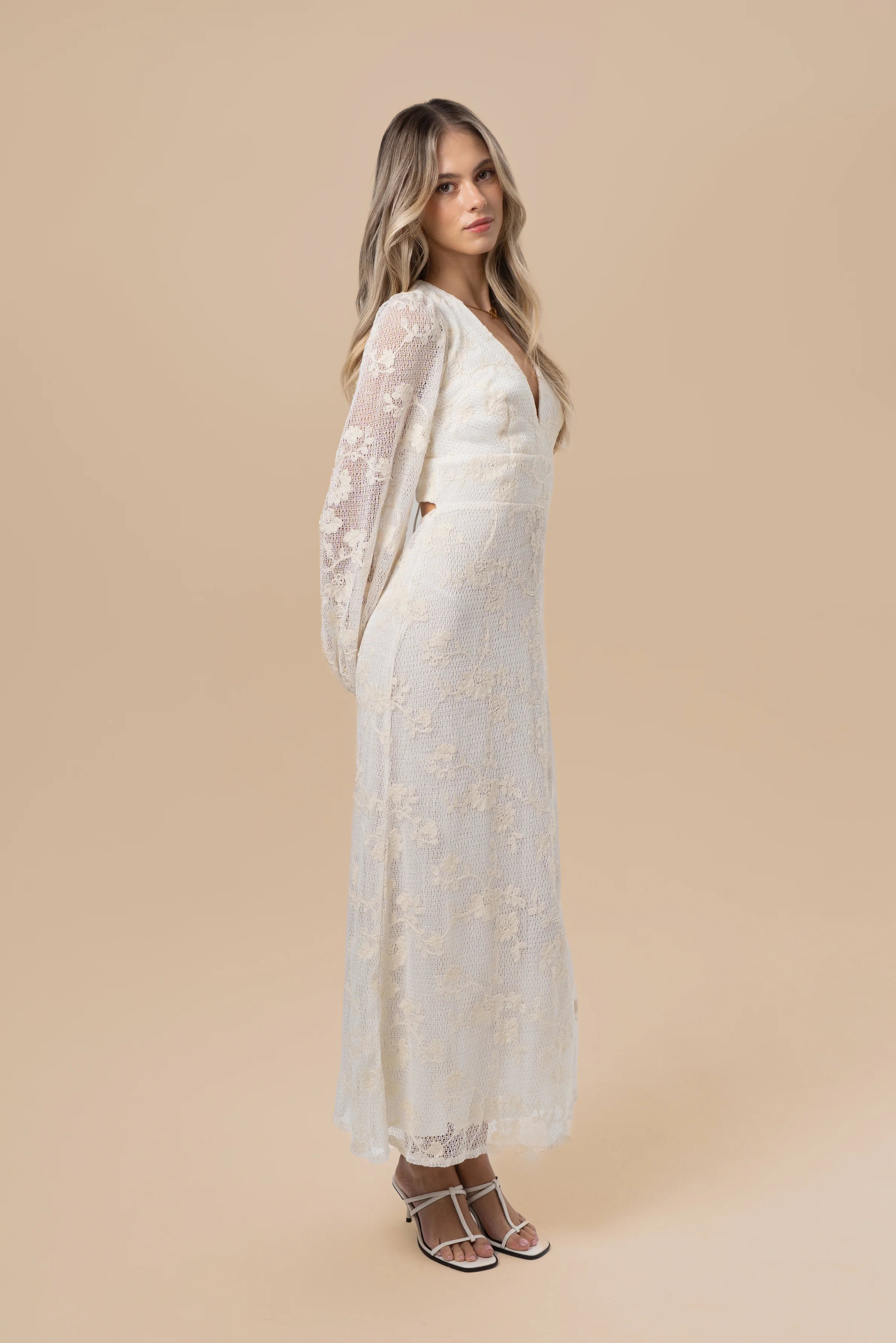 Maliyah Long Sleeve Open-Back Midi Dress - Image 2