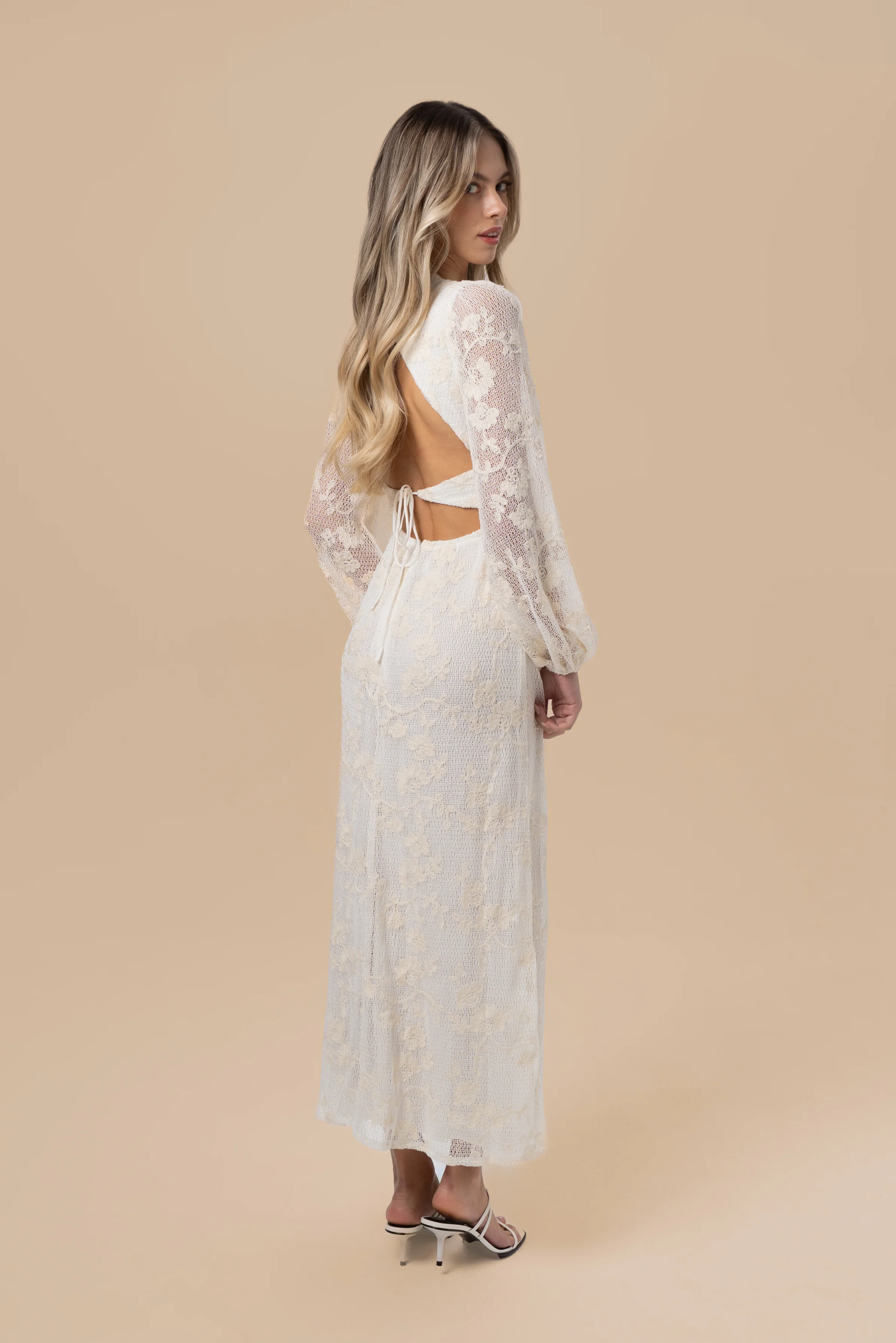 Maliyah Long Sleeve Open-Back Midi Dress - Image 3