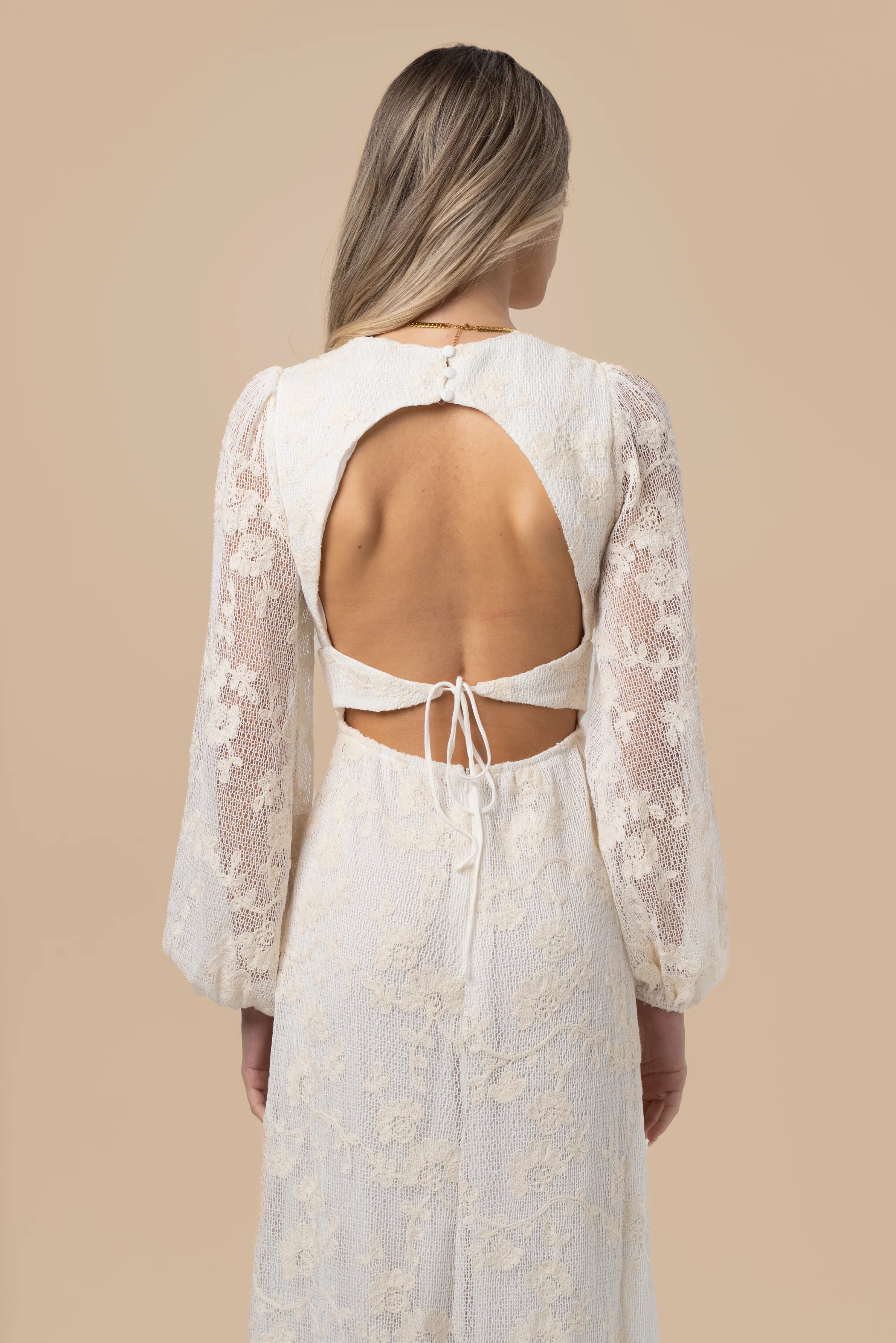 Maliyah Long Sleeve Open-Back Midi Dress - Image 5