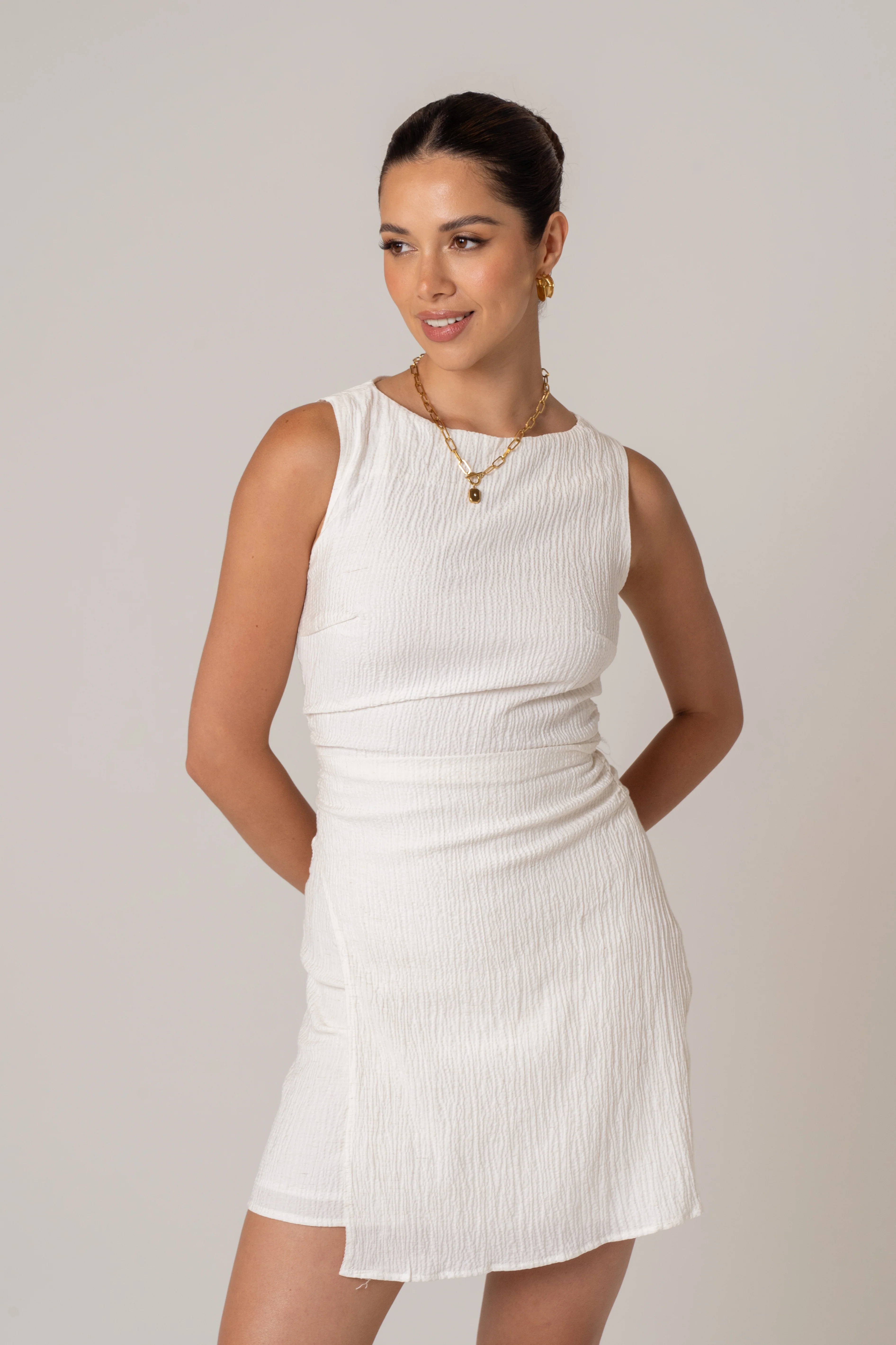 Mindy Classic Cream Mini Dress