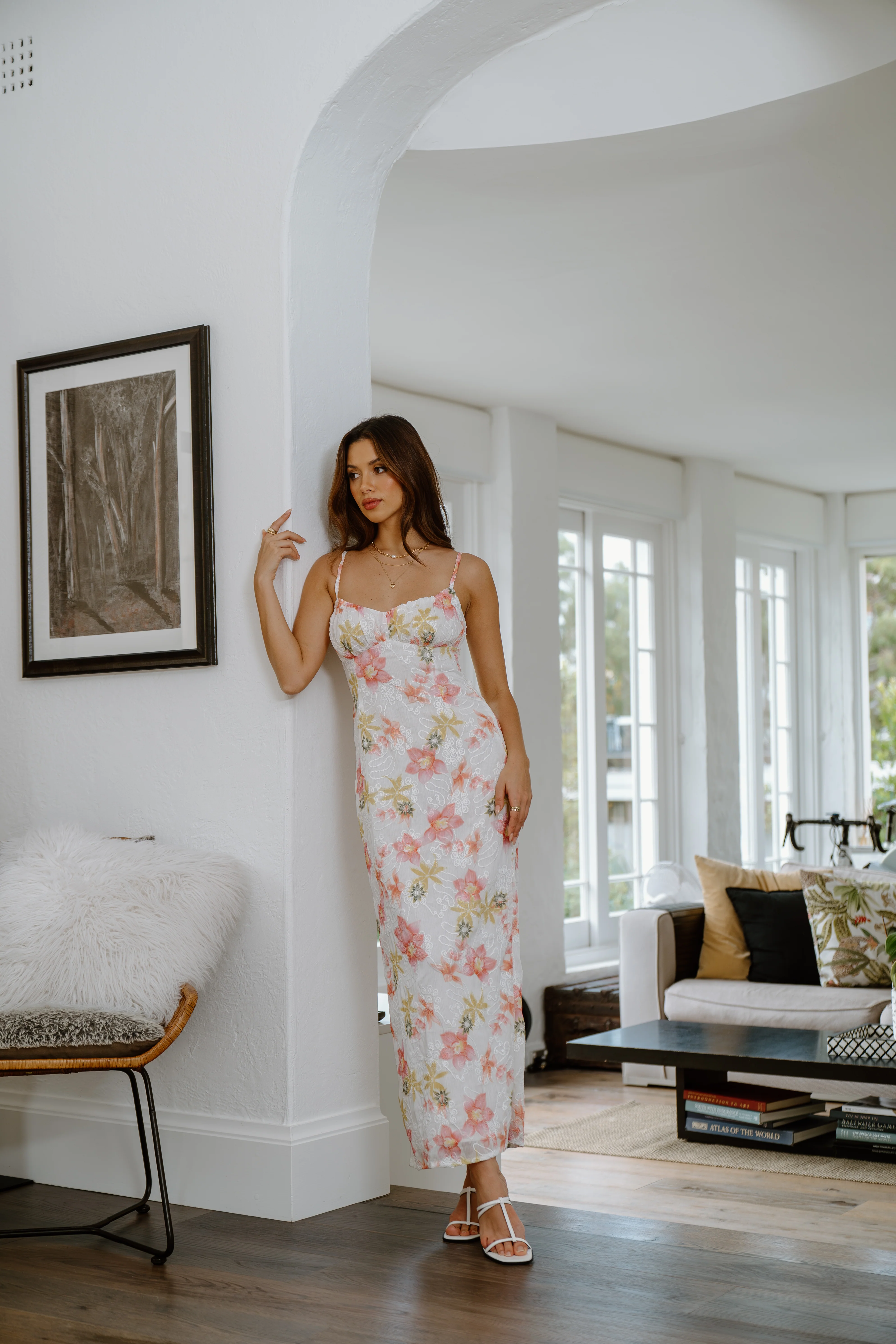 Molly Floral Print Midi Dress with Back Cut-Out - Image 3
