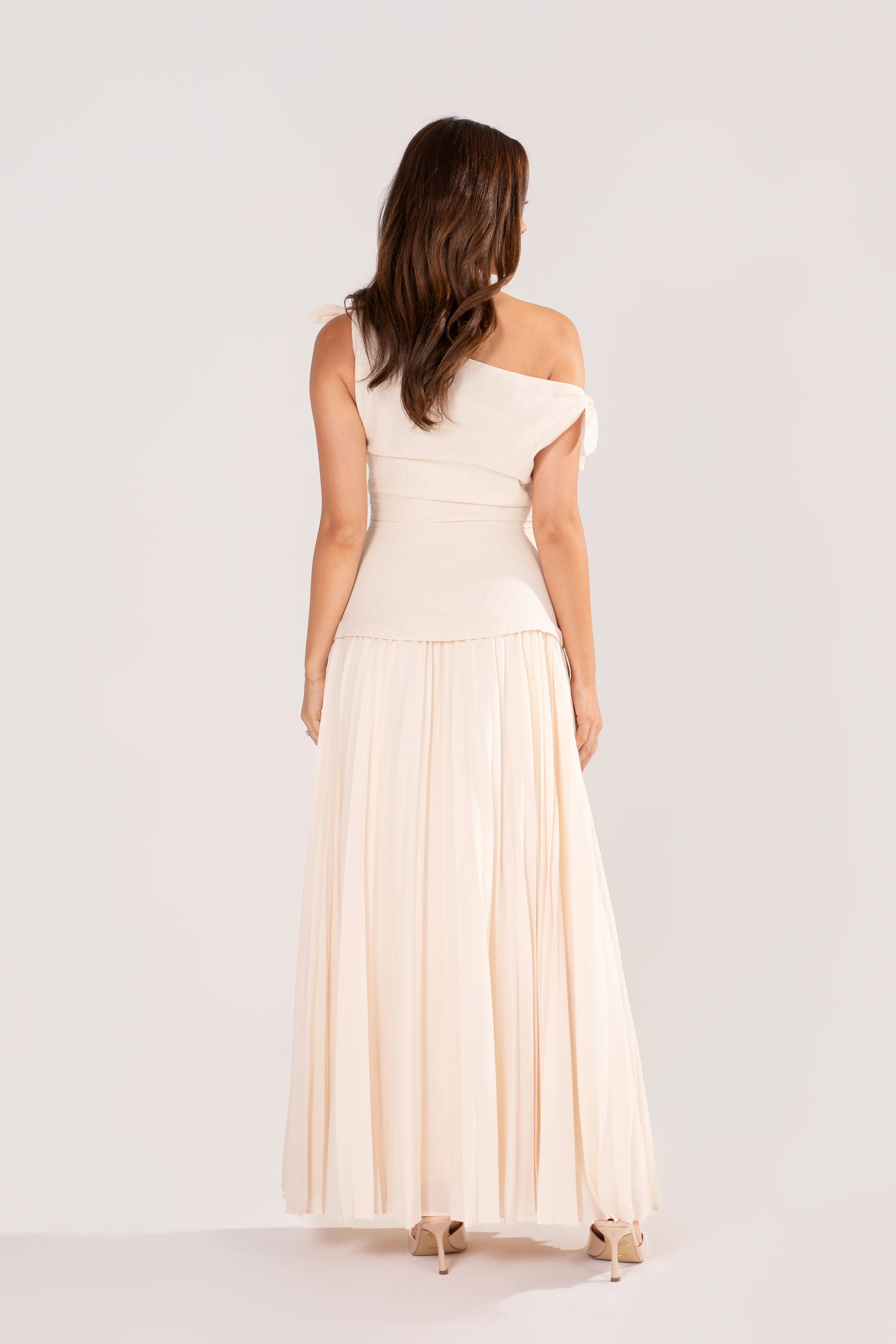 Ophelia Drop Shoulder Pleated Maxi Dress - Image 3