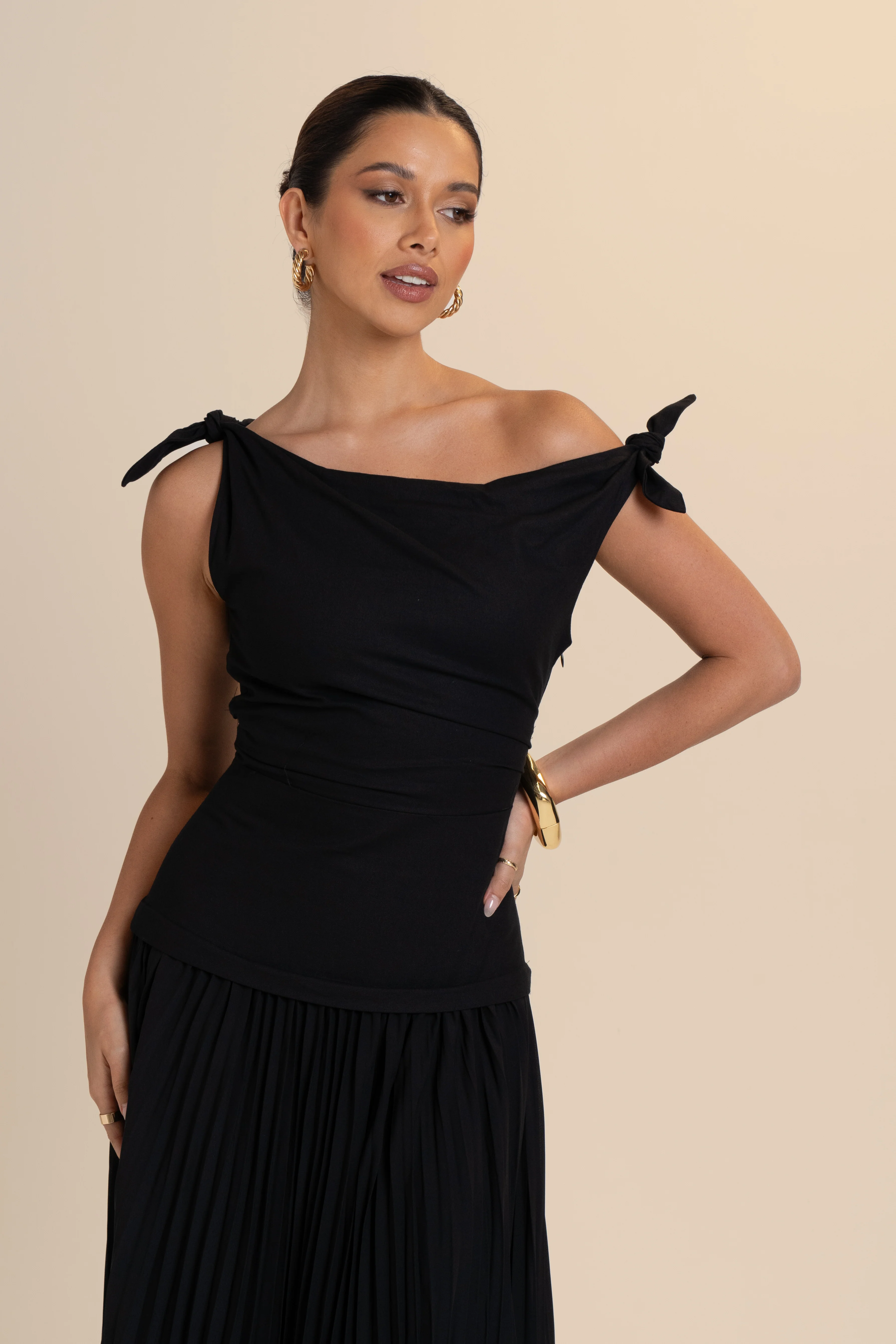 Ophelia Drop Shoulder Pleated Maxi Dress - Image 5