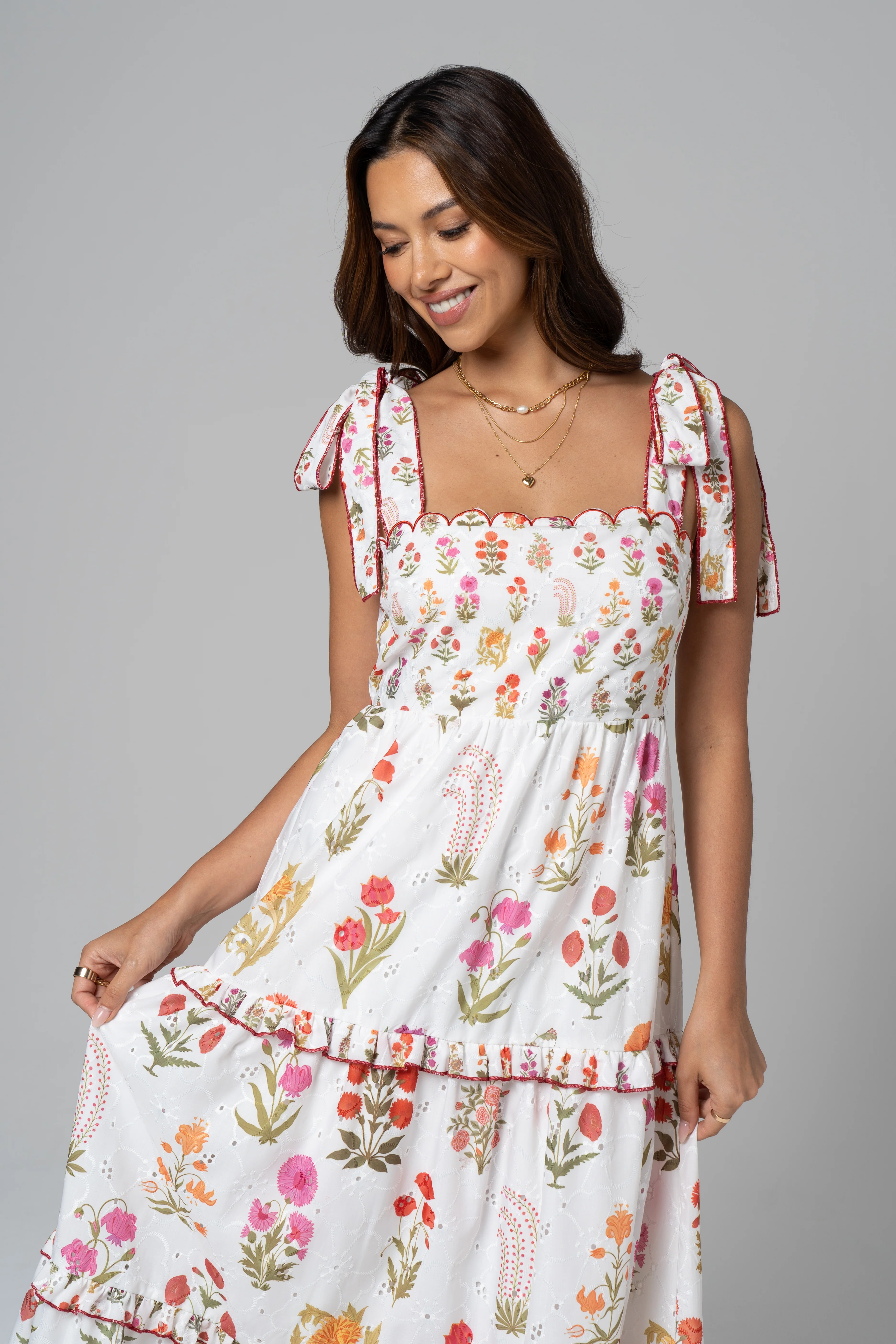 Ottilie Tie-Strap Floral Maxi Dress - Image 4