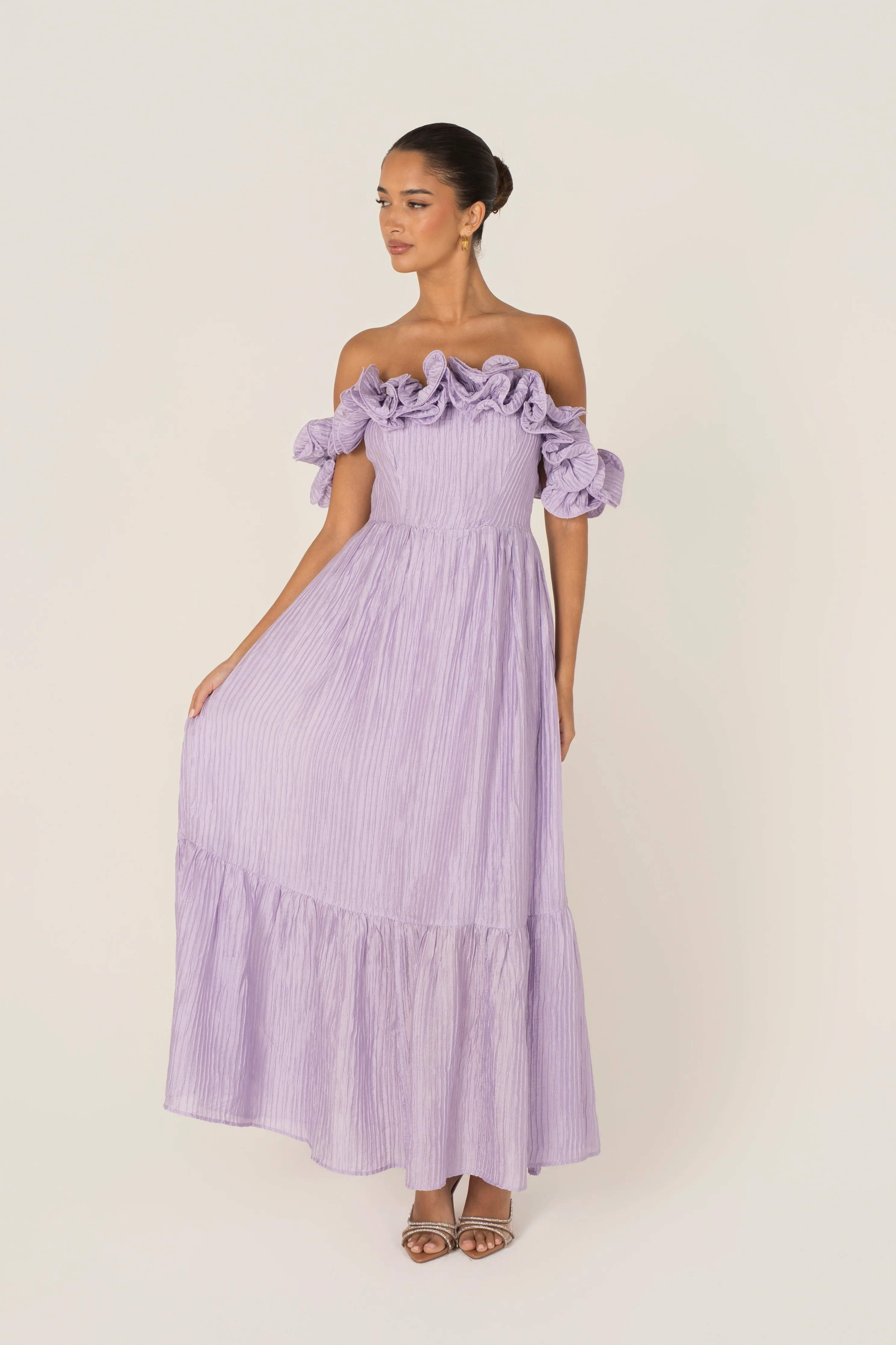 Rhea Off-Shoulder Ruffle Trim Midi - Image 10