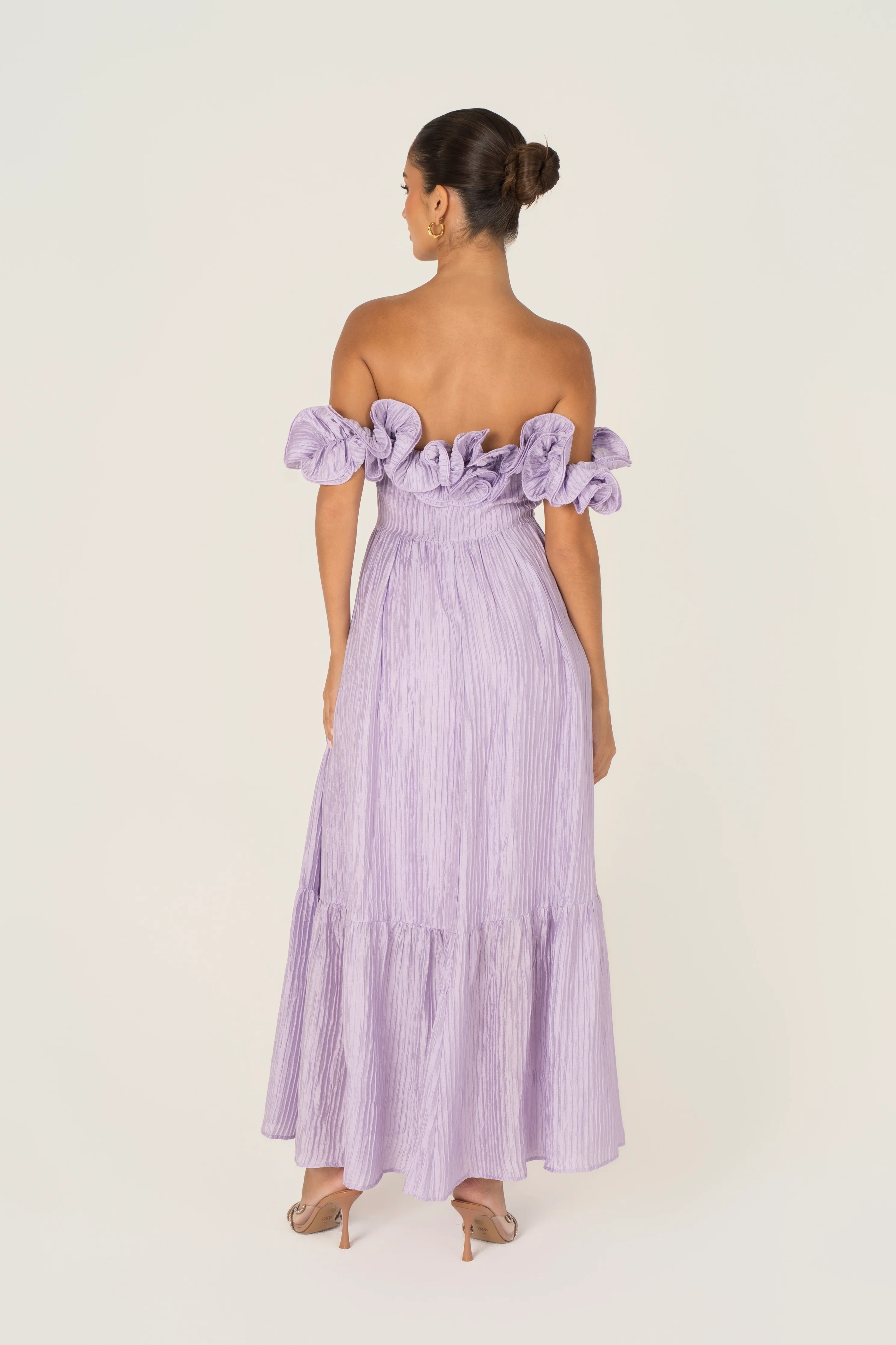 Rhea Off-Shoulder Ruffle Trim Midi - Image 11