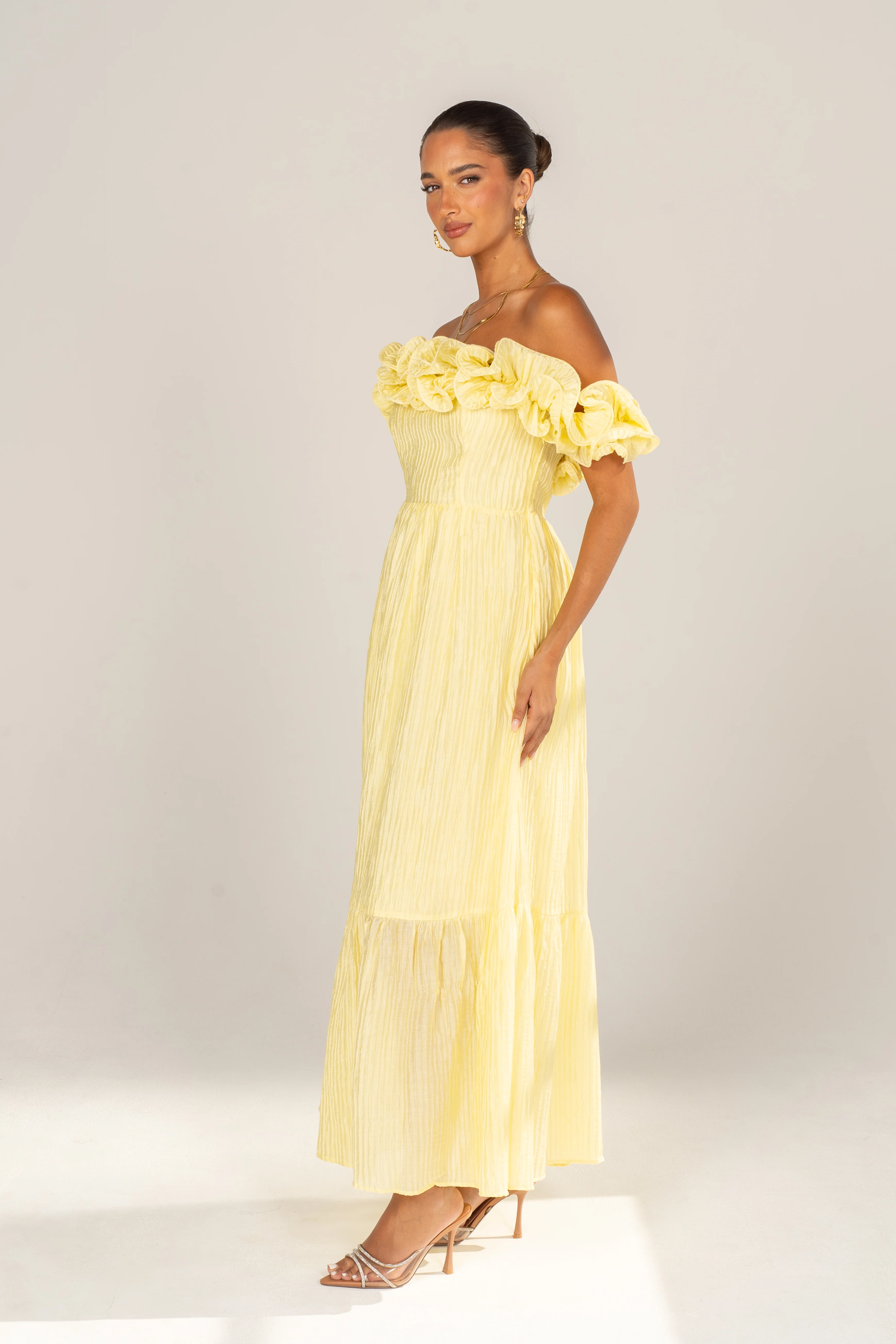 Rhea Off-Shoulder Ruffle Trim Midi - Image 7
