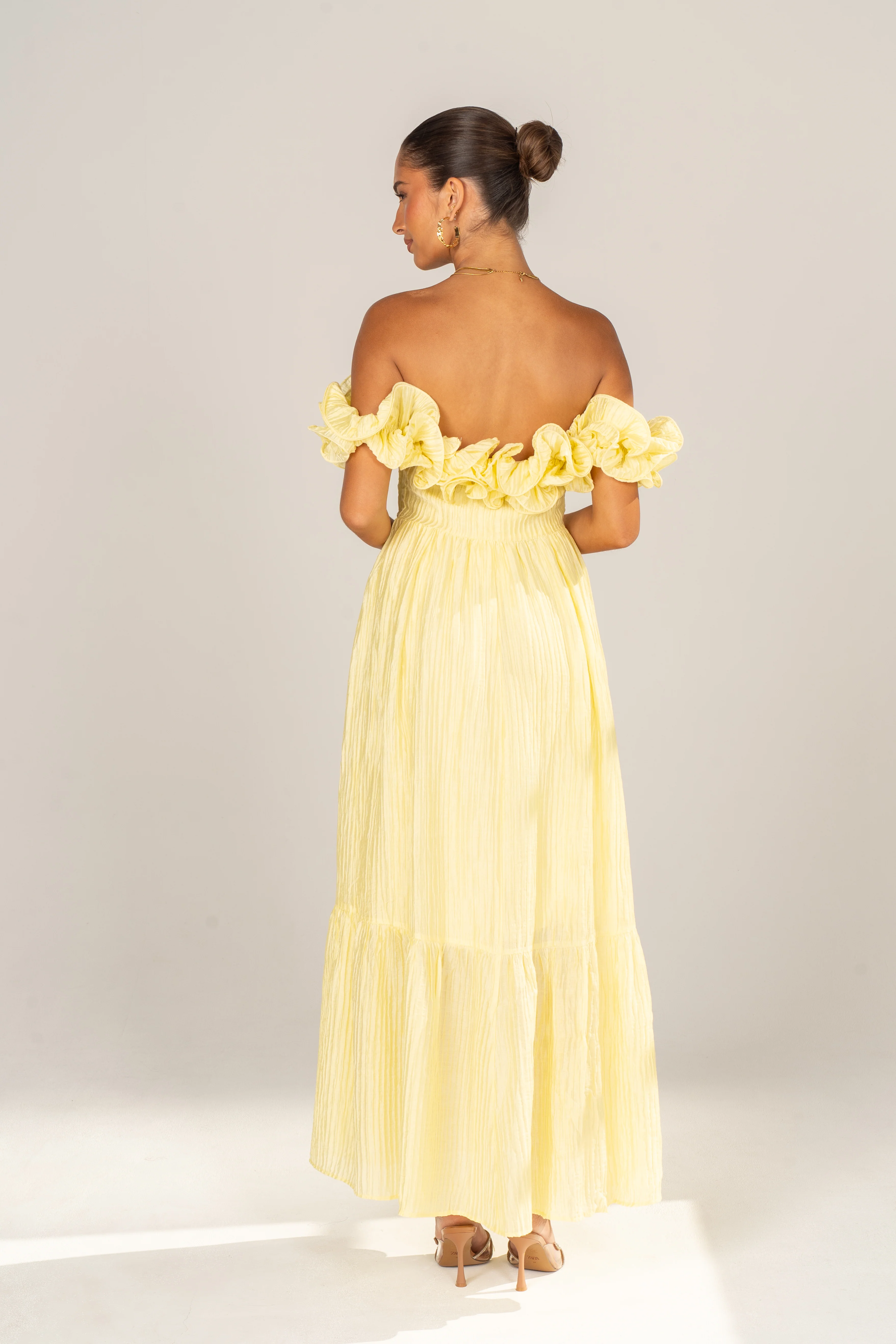 Rhea Off-Shoulder Ruffle Trim Midi - Image 8