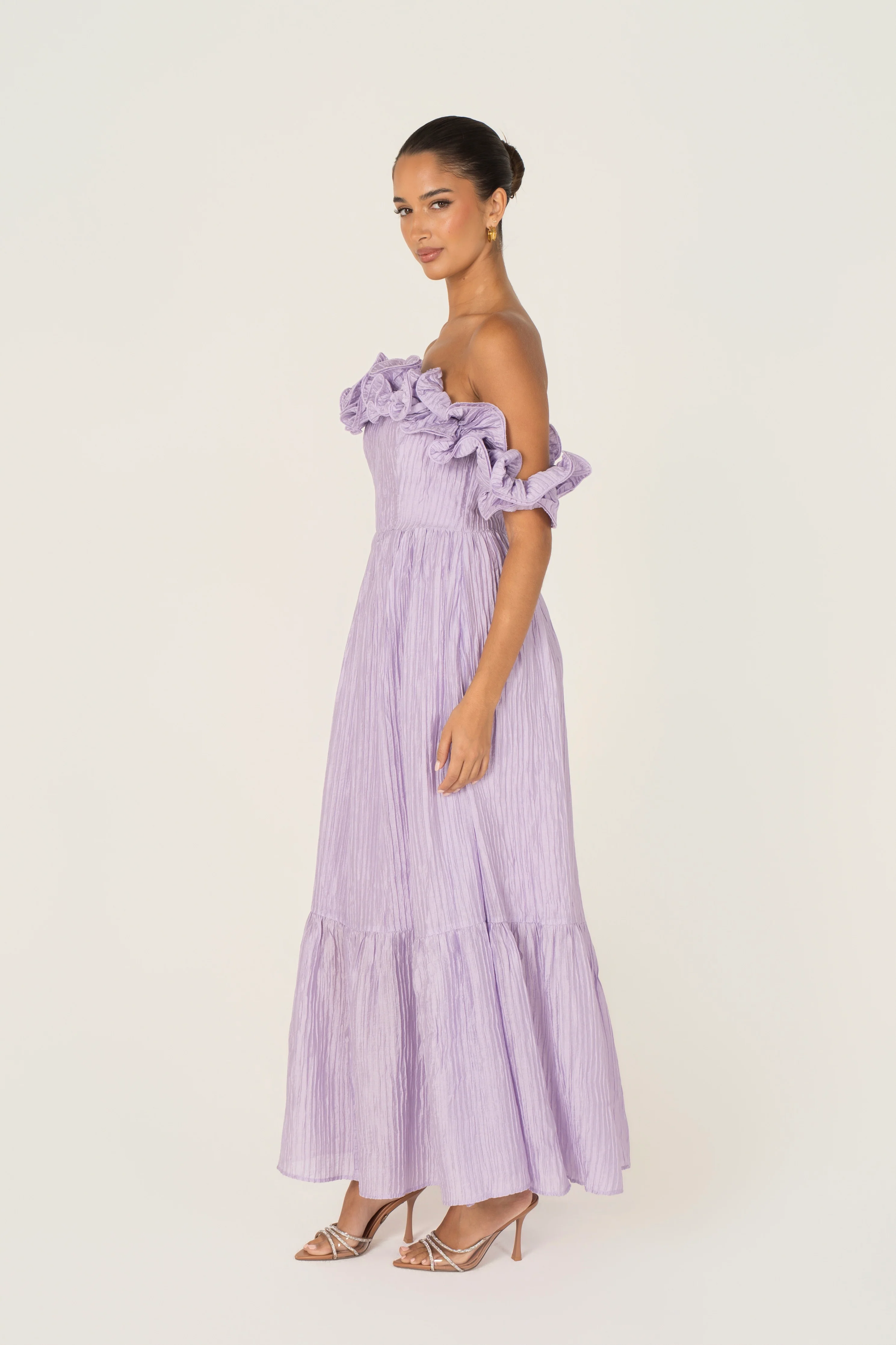 Rhea Off-Shoulder Ruffle Trim Midi - Image 9