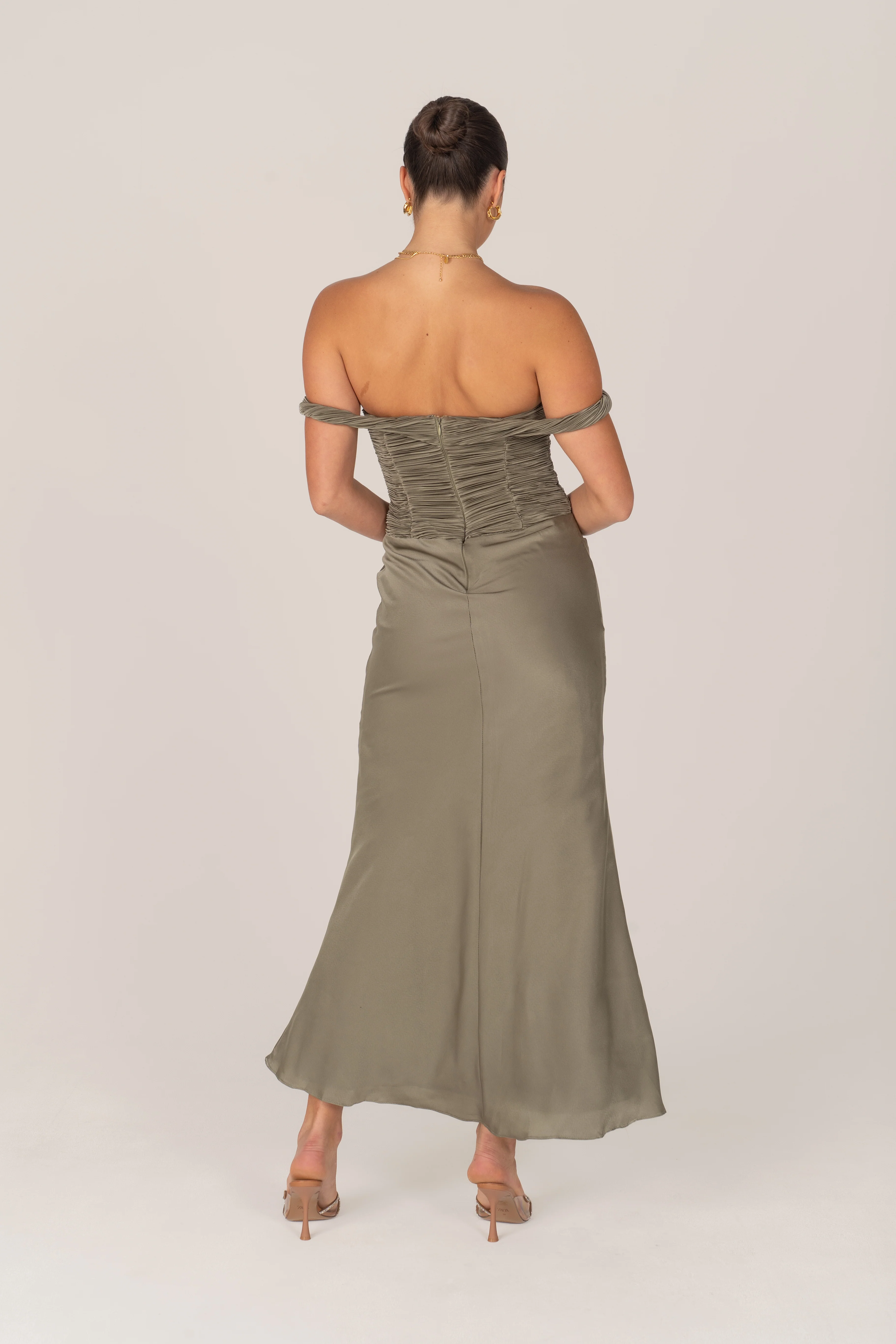 Rosanna Sage Green Cocktail Dress with Gold Accent - Image 3