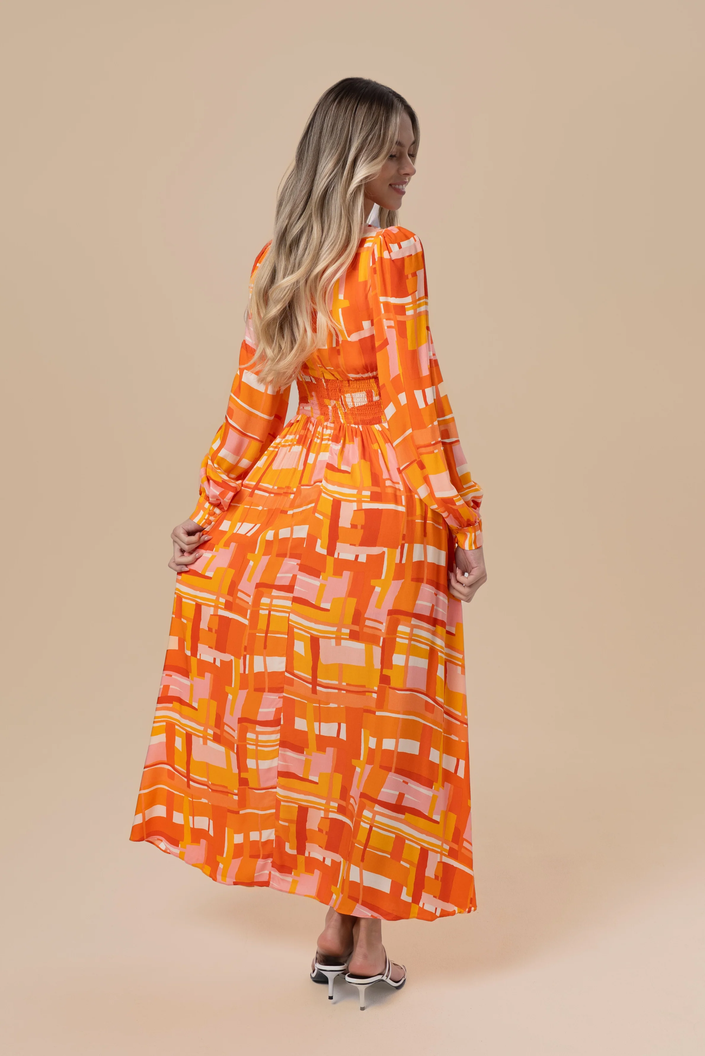 Saffron Orange Long Sleeve Maxi - Image 3