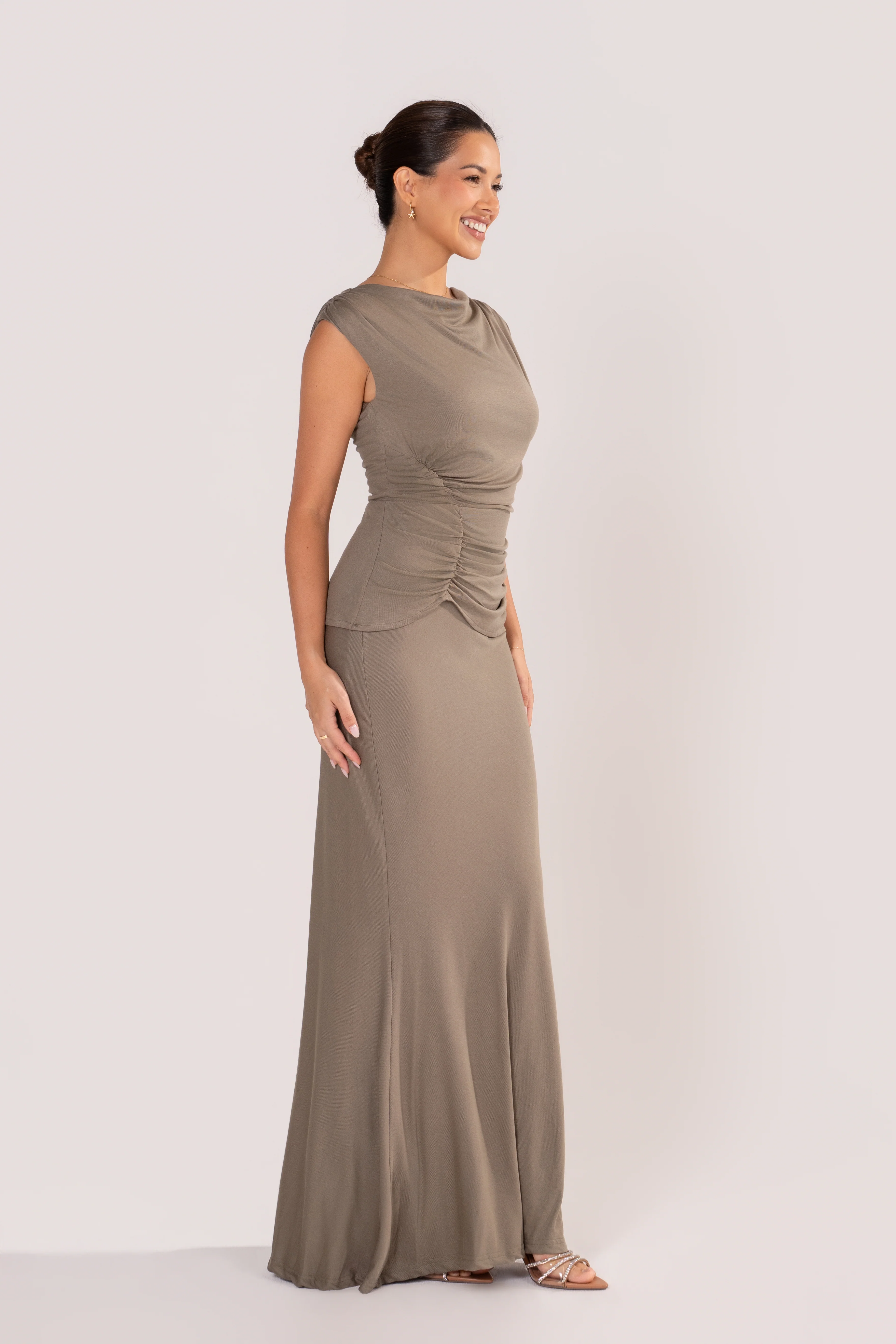 Sanna Dusty Sage Evening Gown - Image 2