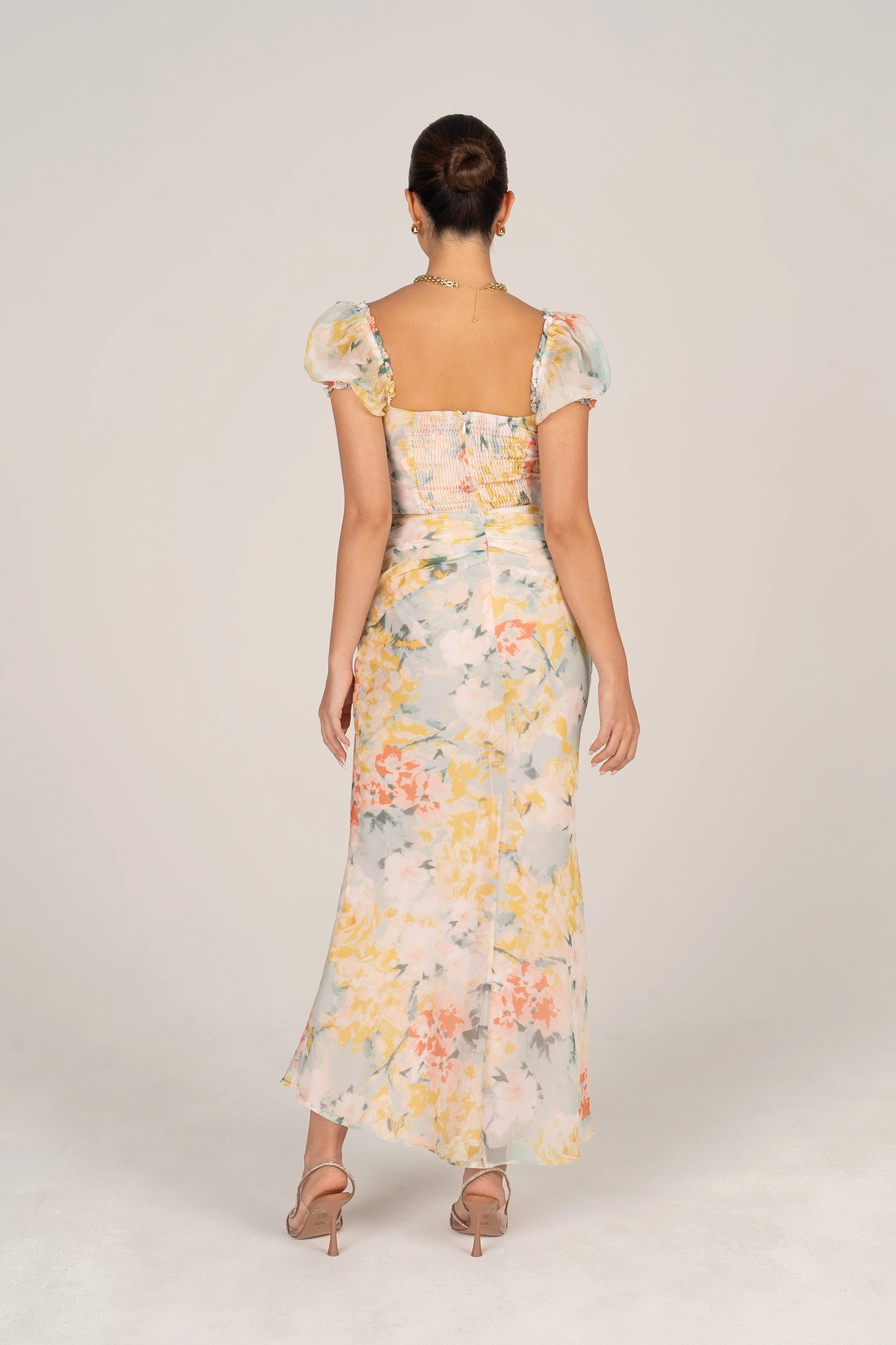 Simone Puff Sleeve Midi Dress - Image 11