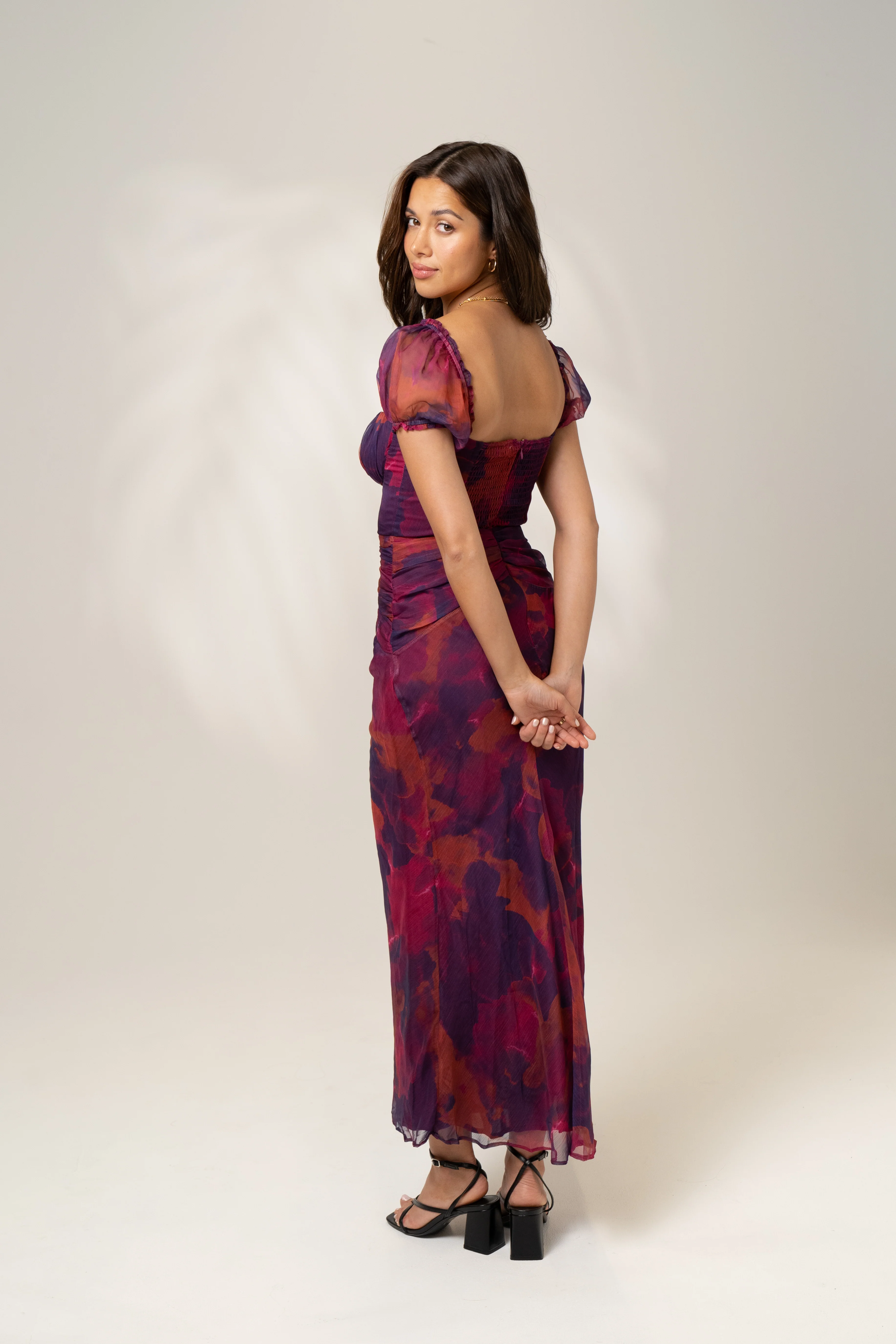 Simone Puff Sleeve Midi Dress - Image 12