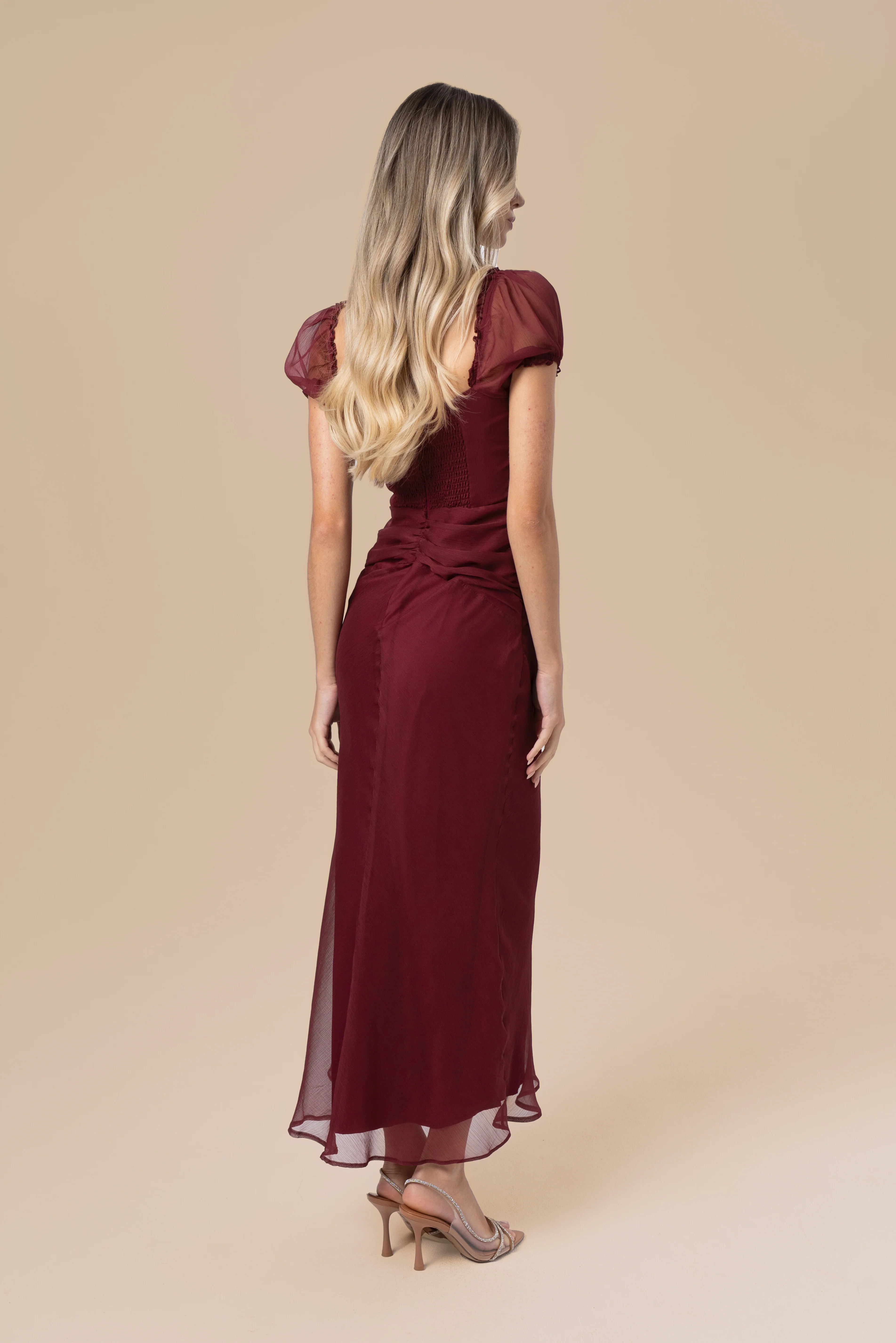 Simone Puff Sleeve Midi Dress - Image 6