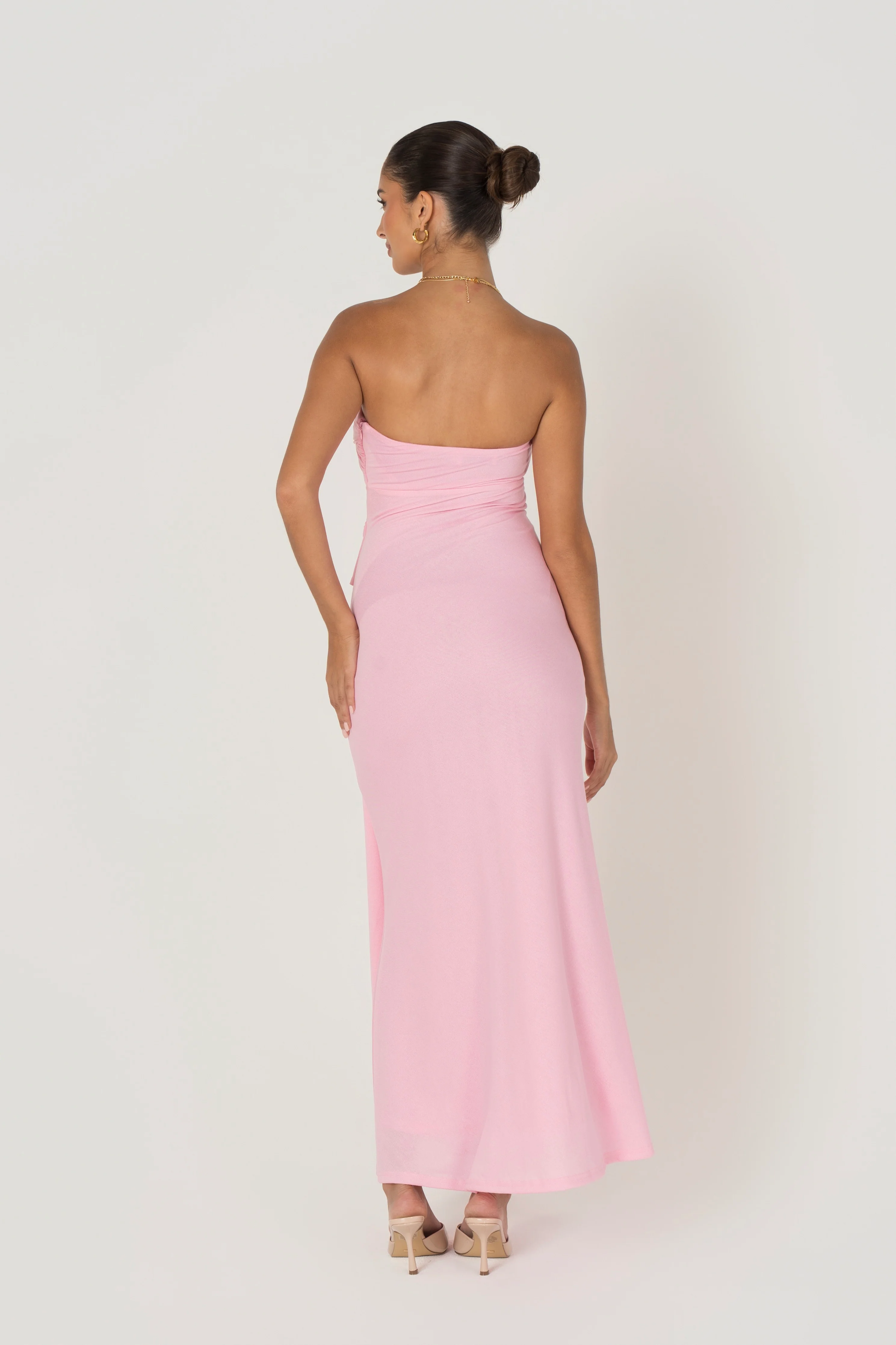 Sorelle Strapless Maxi Dress with Drape Detail - Image 5