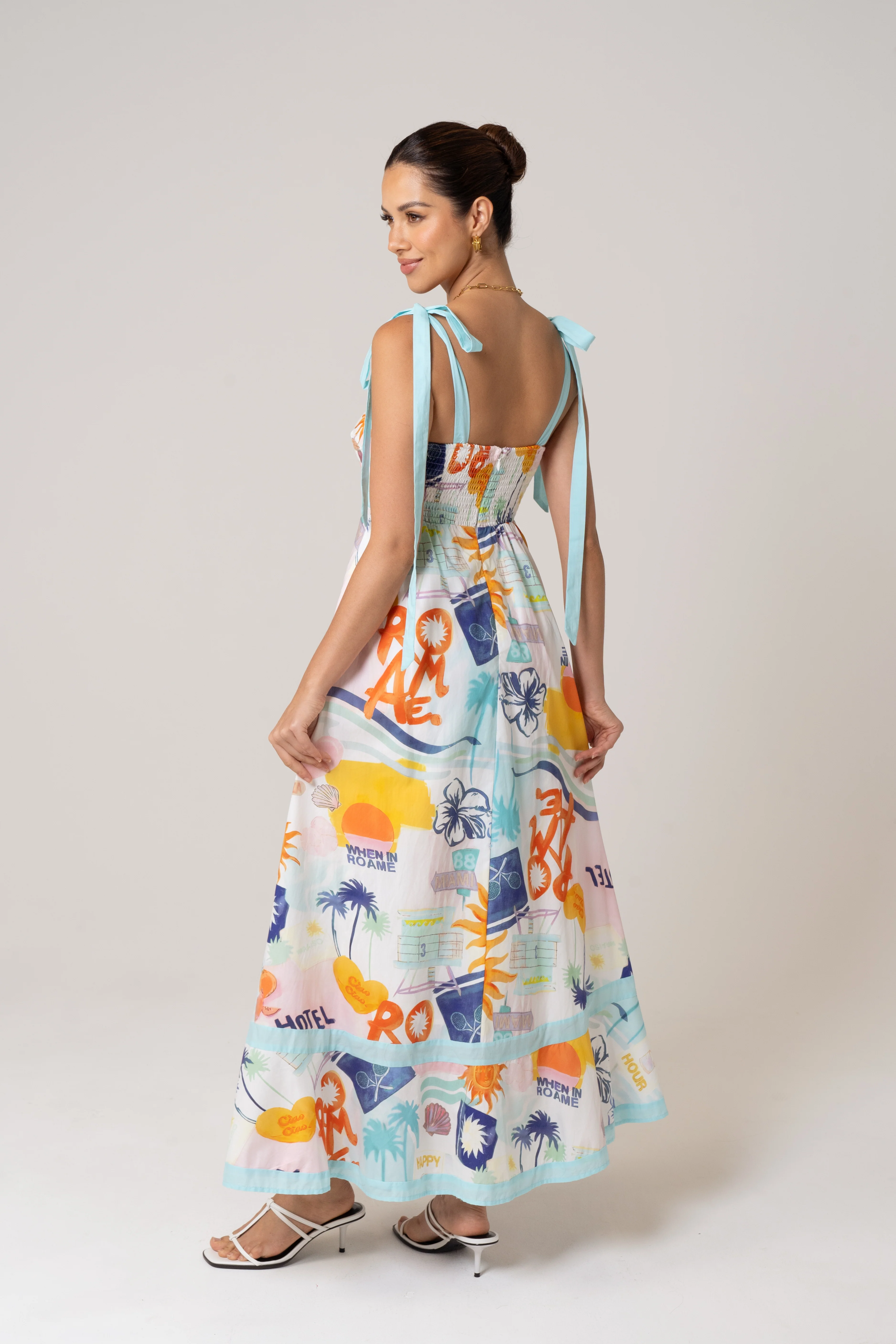 Tanya Holiday Print Maxi Dress - Image 2