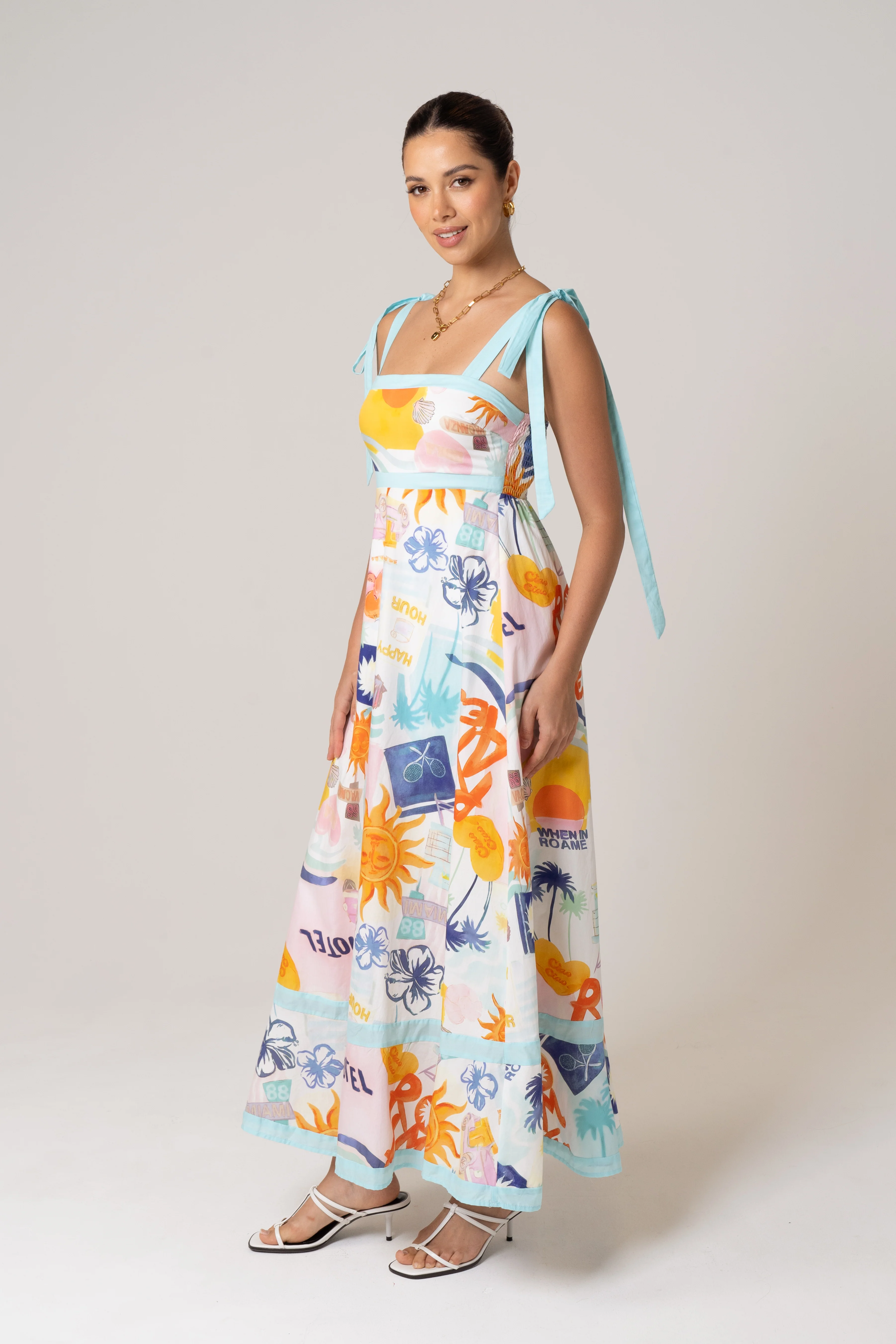 Tanya Holiday Print Maxi Dress - Image 4