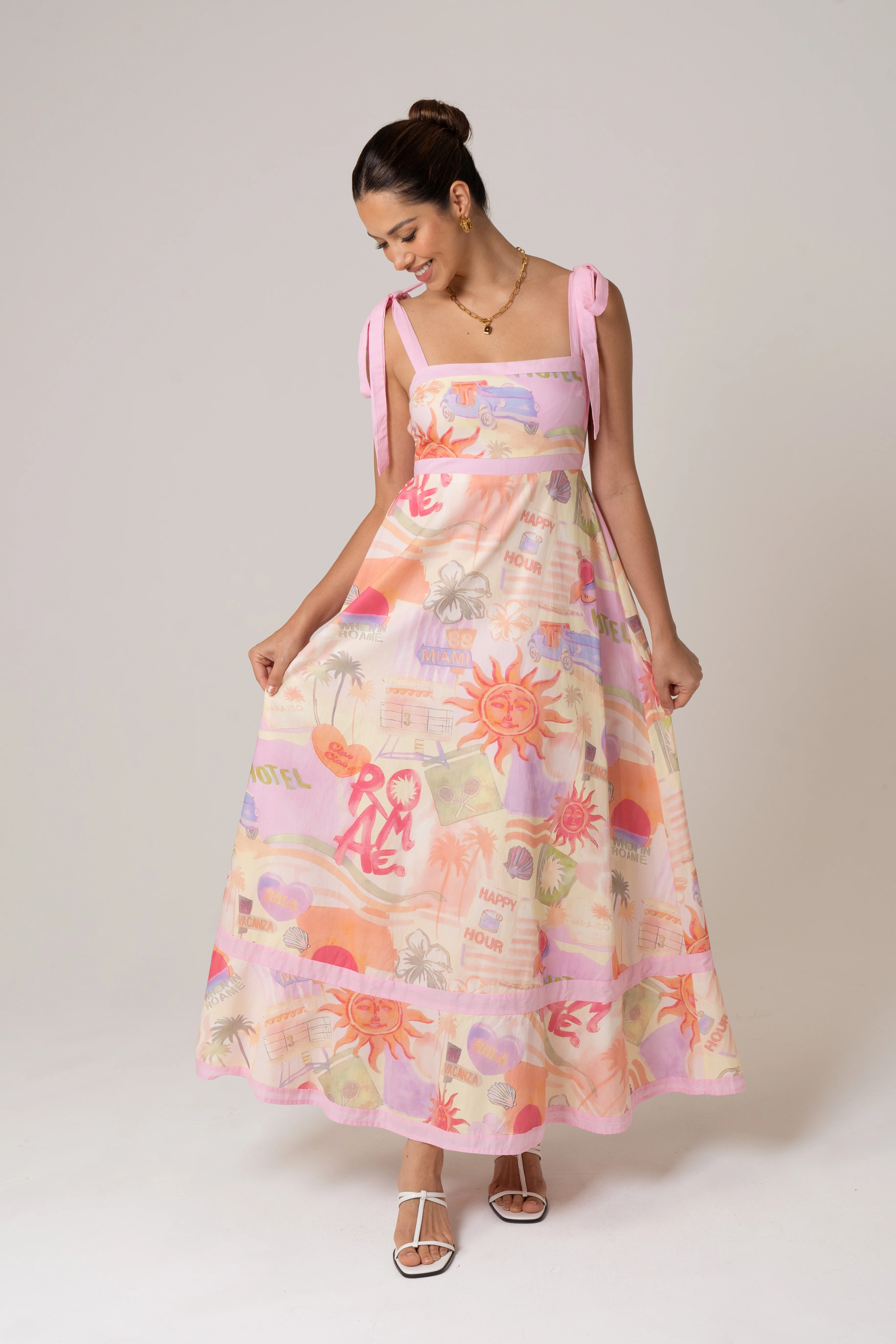 Tanya Holiday Print Maxi Dress - Image 6