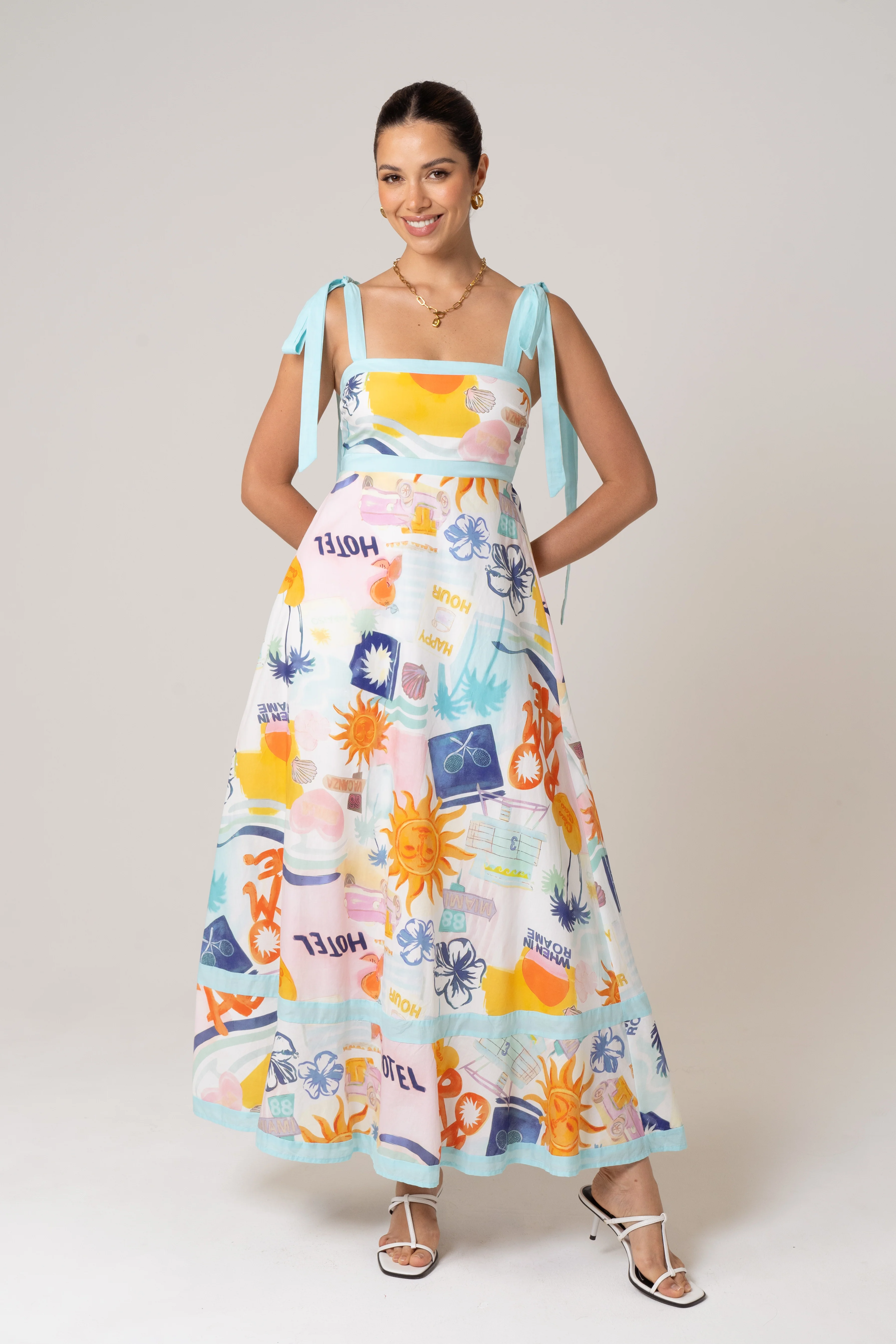 Tanya Holiday Print Maxi Dress - Image 9